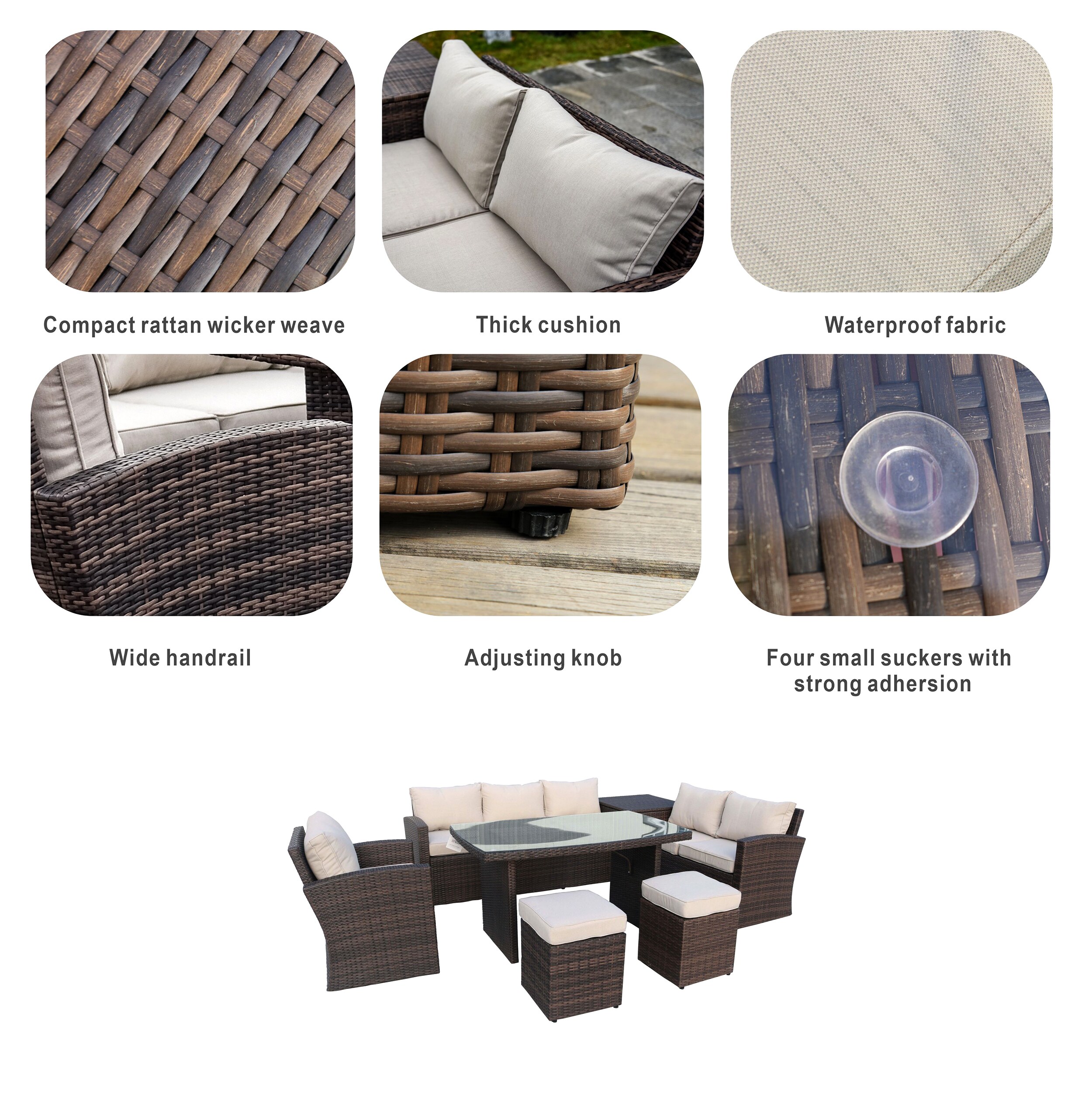 Moda Furnishings CMAS-1403B-BR Patio-Conversation-Sets - View #12