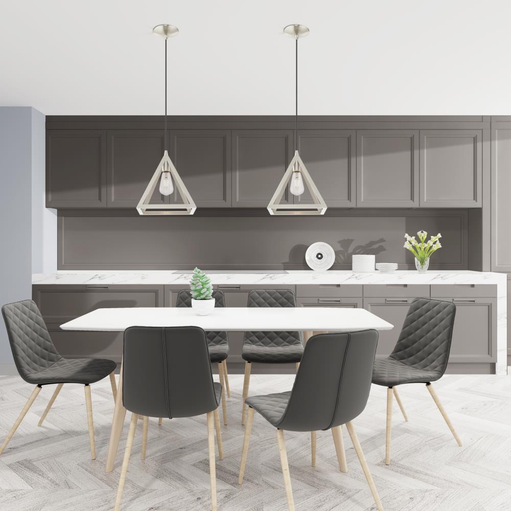 Brushed Nickel Mini Pendant Light with Geometric Shade