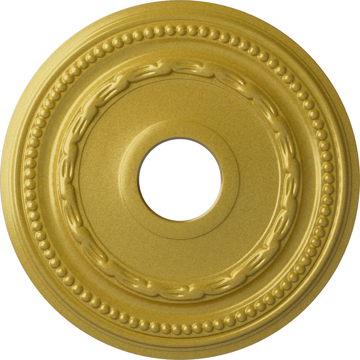 Ekena Millwork CM15FERGS Federal 15.375-in W x 15.375-in L Painted Rich Gold Polyurethane Whole Ceiling Medallion