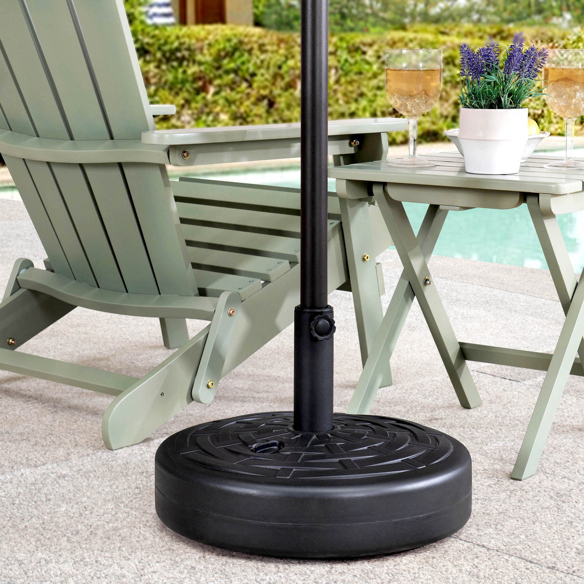 Sunjoy Black Patio Umbrella Base A702004100 at Lowes.com