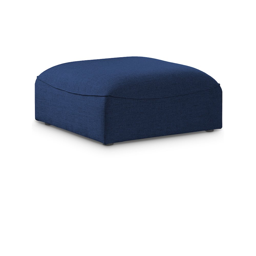 Meridian 683NAVY-OTT Miramar Navy Durable Linen Textured Ottoman