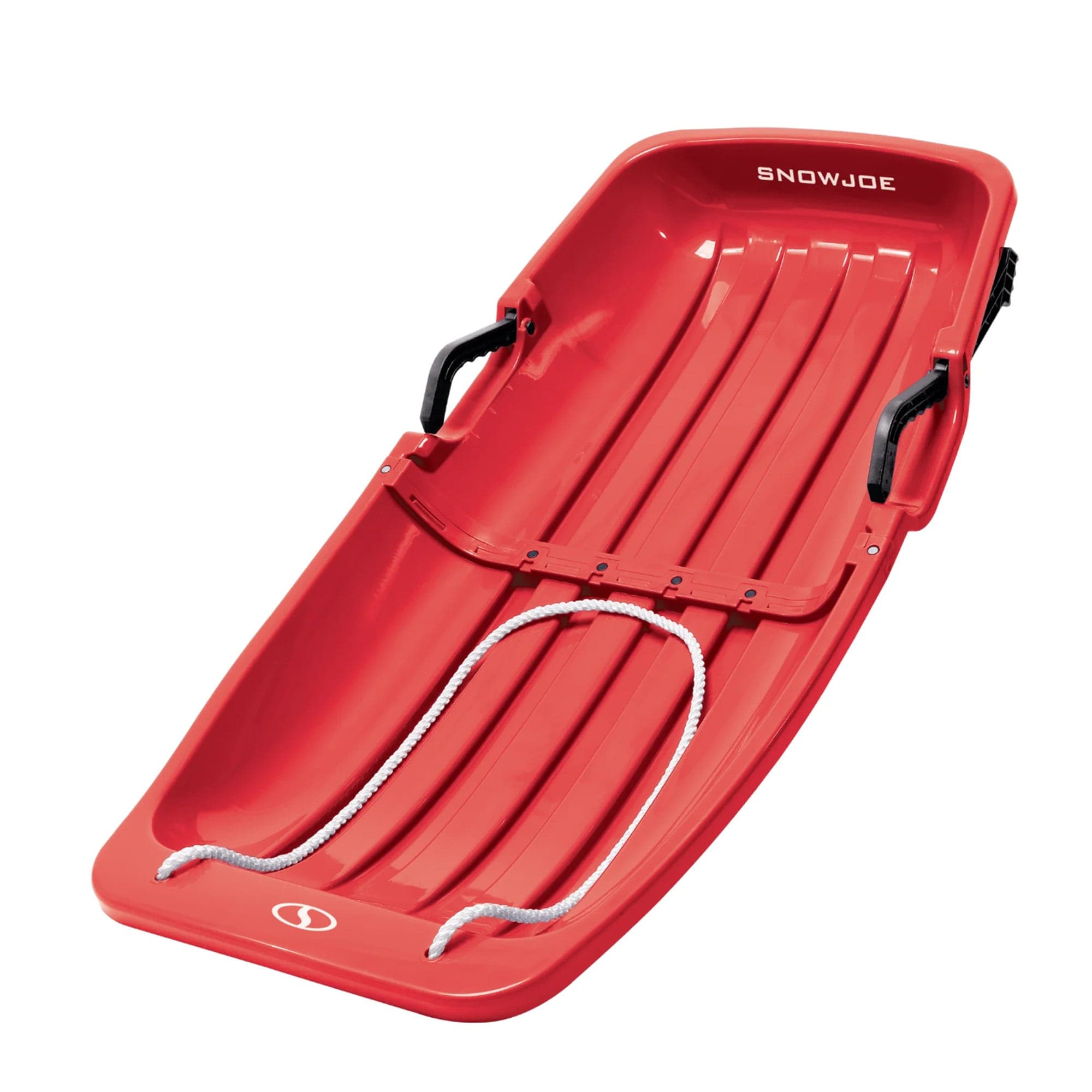 Snow Joe 414146 SJ-SLD34-RED Plastic Snow Sled 34 Inch Sledding Toboggan Board w/ Handles and Rope
