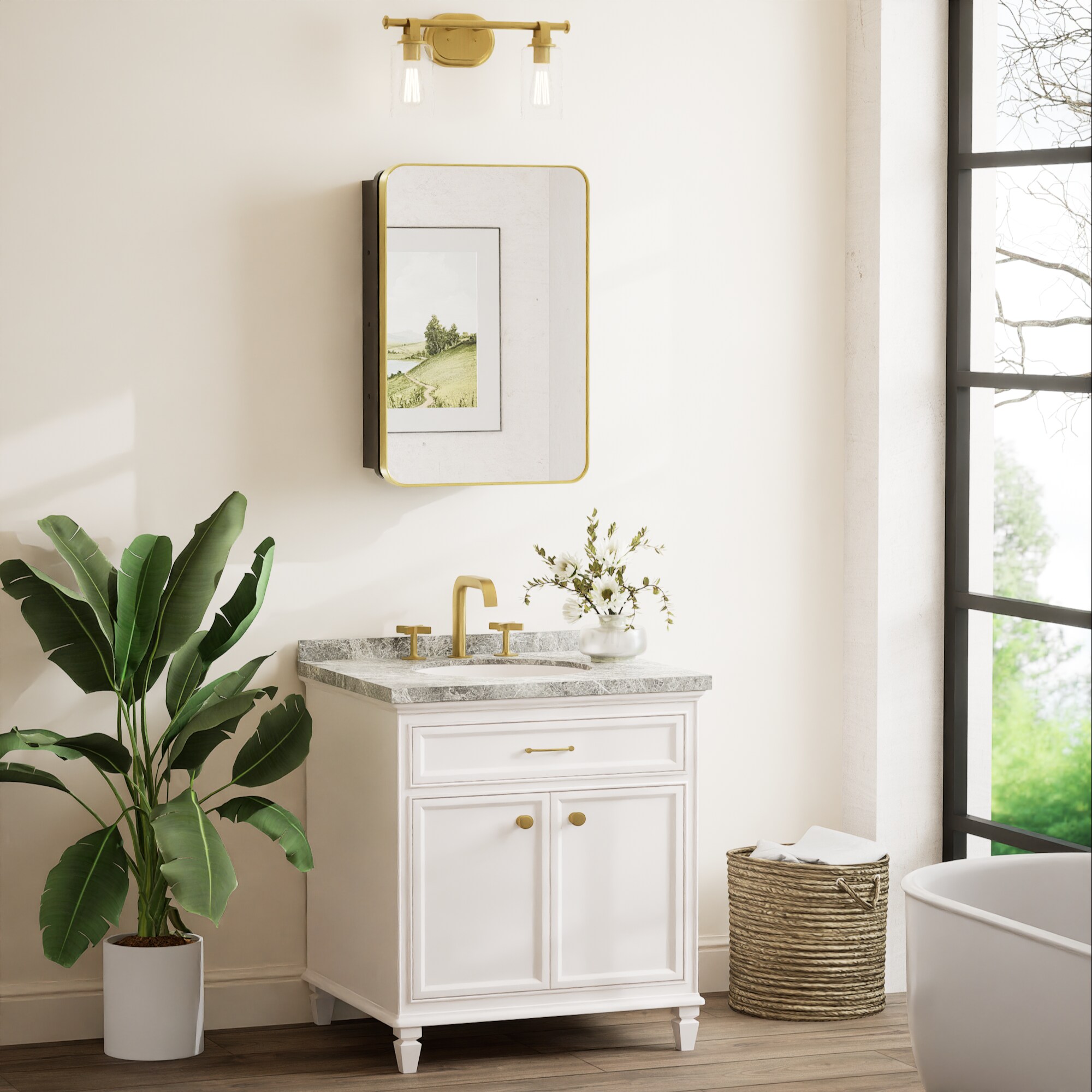 Keonjinn LW-JSKJG-YJ-4363GD Bathroom-Medicine-Cabinets - View #2