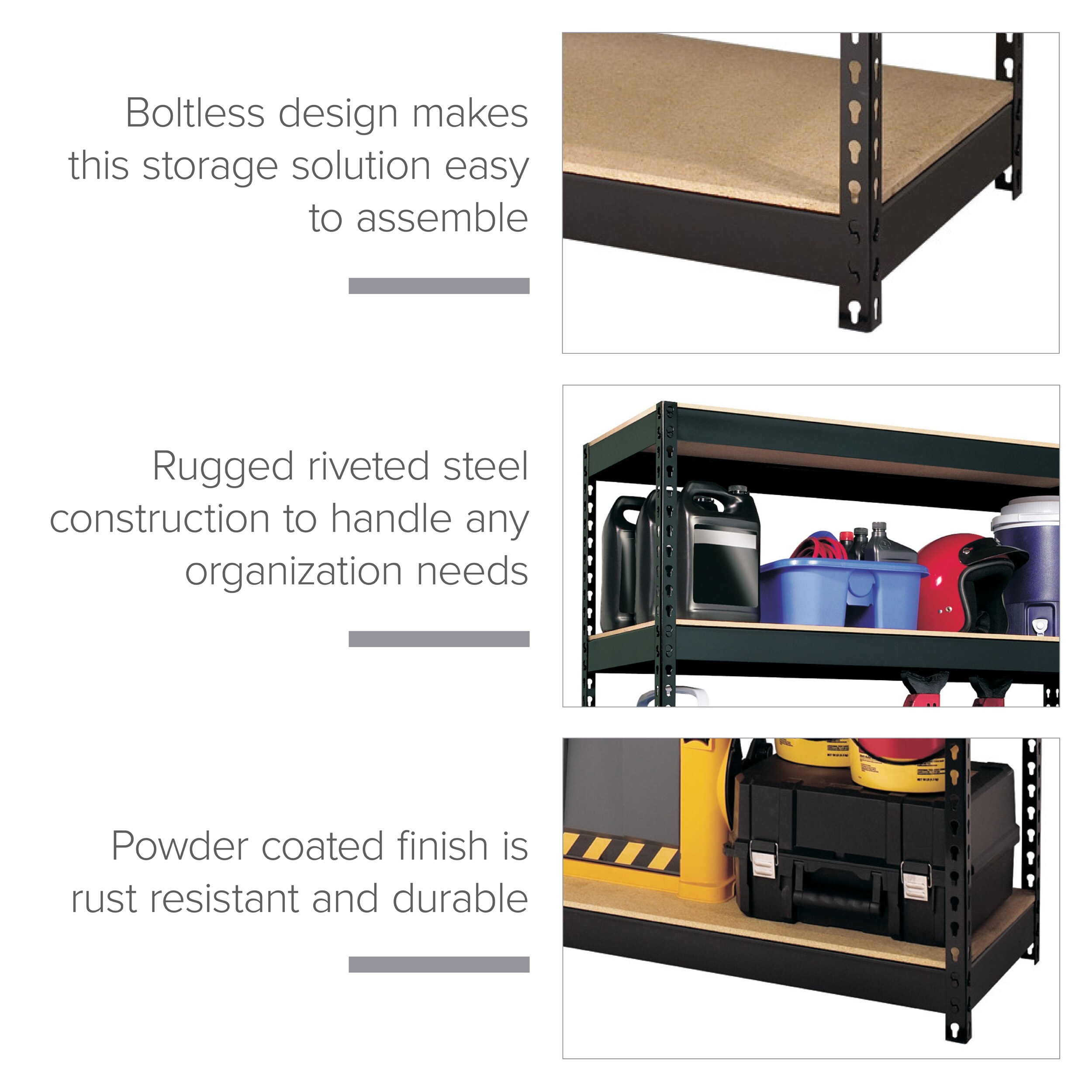 Black Steel 5-Shelf Heavy-Duty Storage Rack