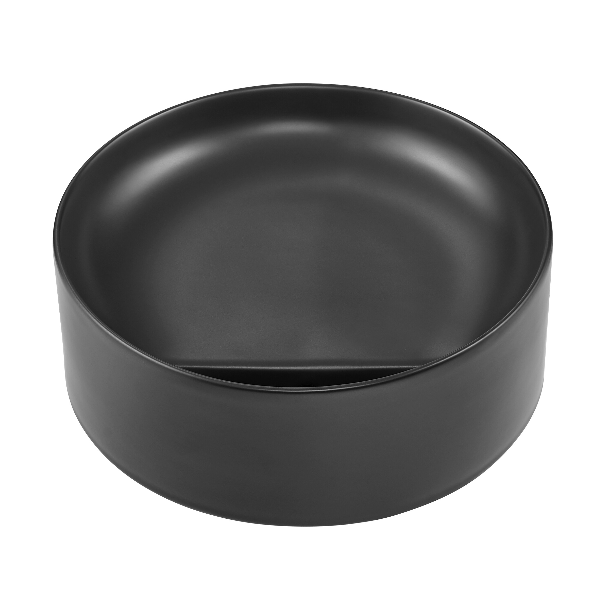 Swiss Madison SM-25-VSVEV04BK Vevey Ceramic Vessel Round Modern Matte Black Bathroom Sink ( 20.5-Inches x 20.5-Inches )