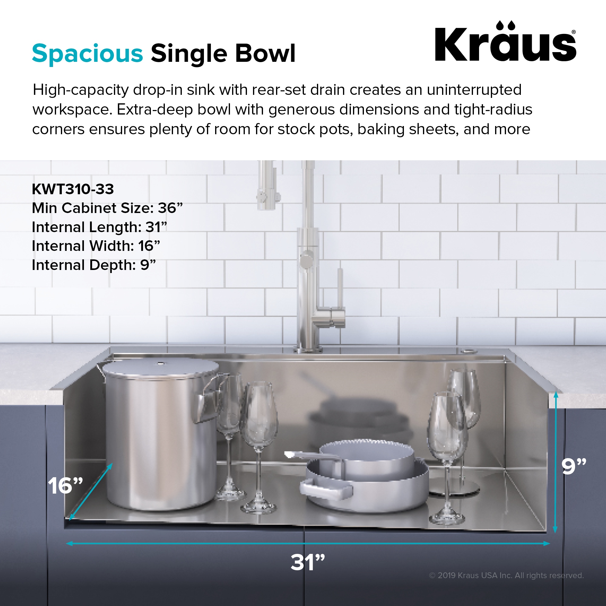 Kraus KWT310-33 Kitchen-Sinks - View #9