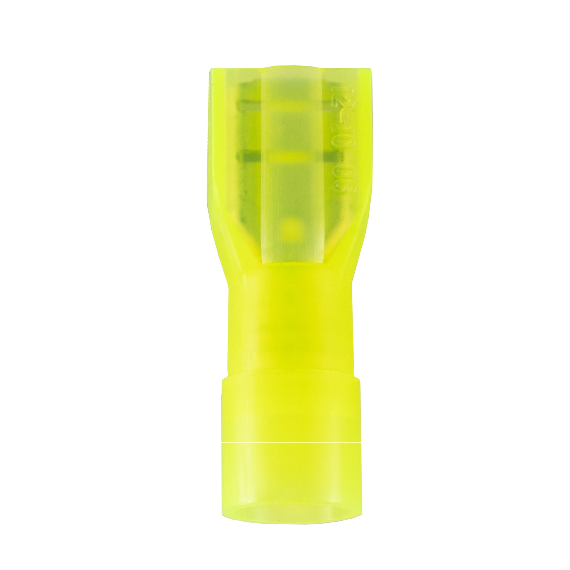 Utilitech 12-10 AWG 1/4 in. Tab Vinyl Female Fully Insulated Disconnects Yellow 10 -Count