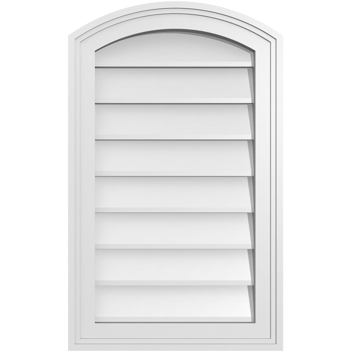 Ekena Millwork GVPAR16X2602SN 16-Inches x 26-Inches Off-white Round top PVC Gable Louver Vent