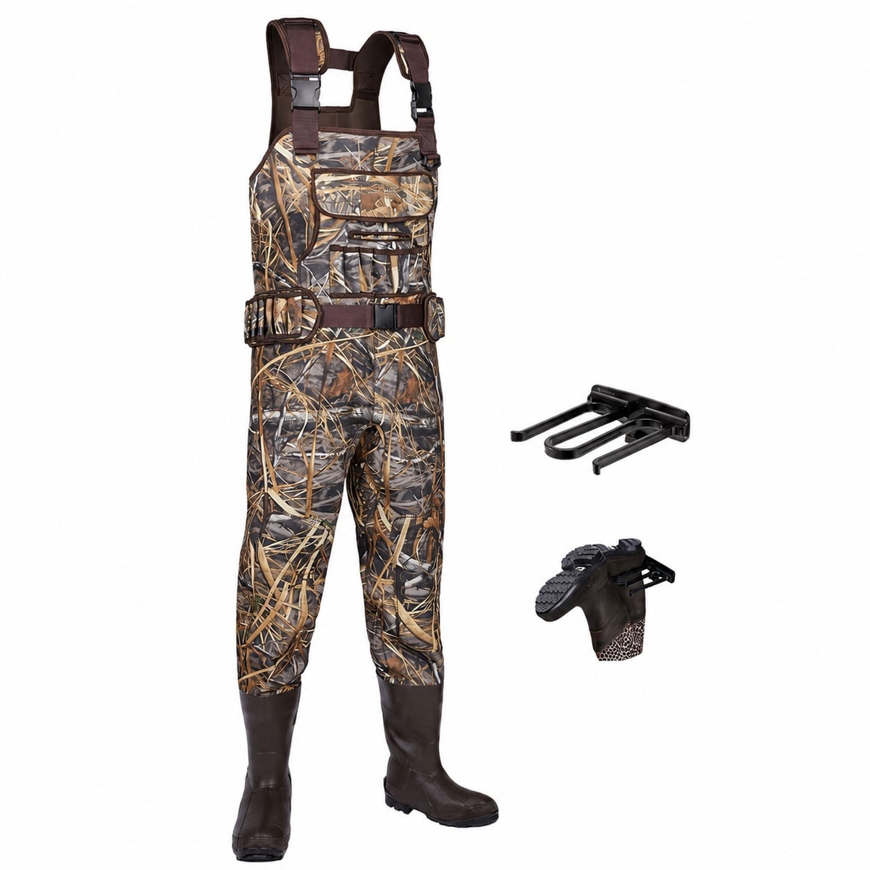 Aoibox Men s 4 5mm Neoprene Insulated Bootfoot Chest Waders with 800G ...