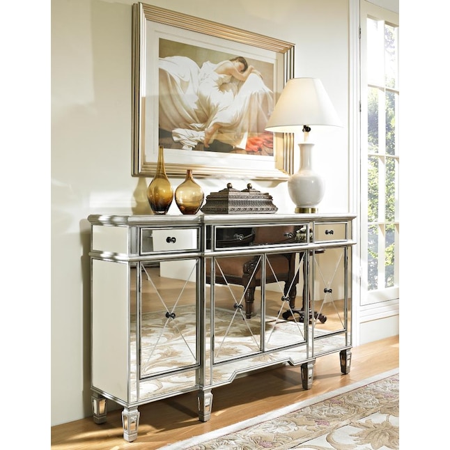 Powell Glam Silver Mirrored Console, How Many Inches Between Console Table And Mirror
