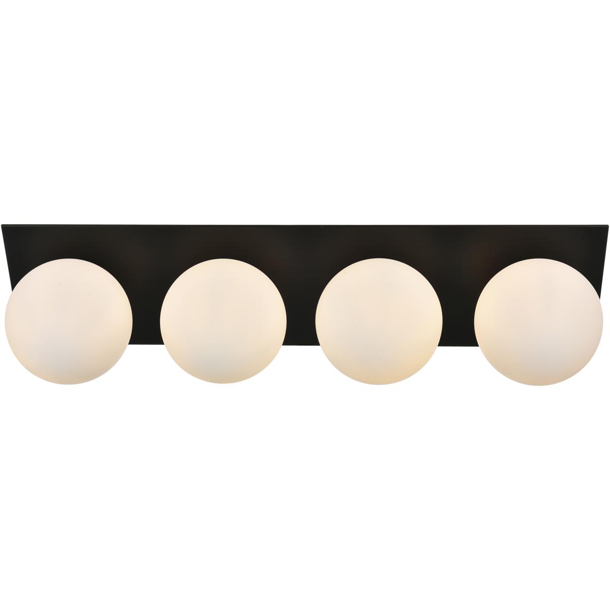 Elegant Lighting - Living District LD7304W29BLK Jillian 4 Light 29 inch Black Bath Sconce Wall Light