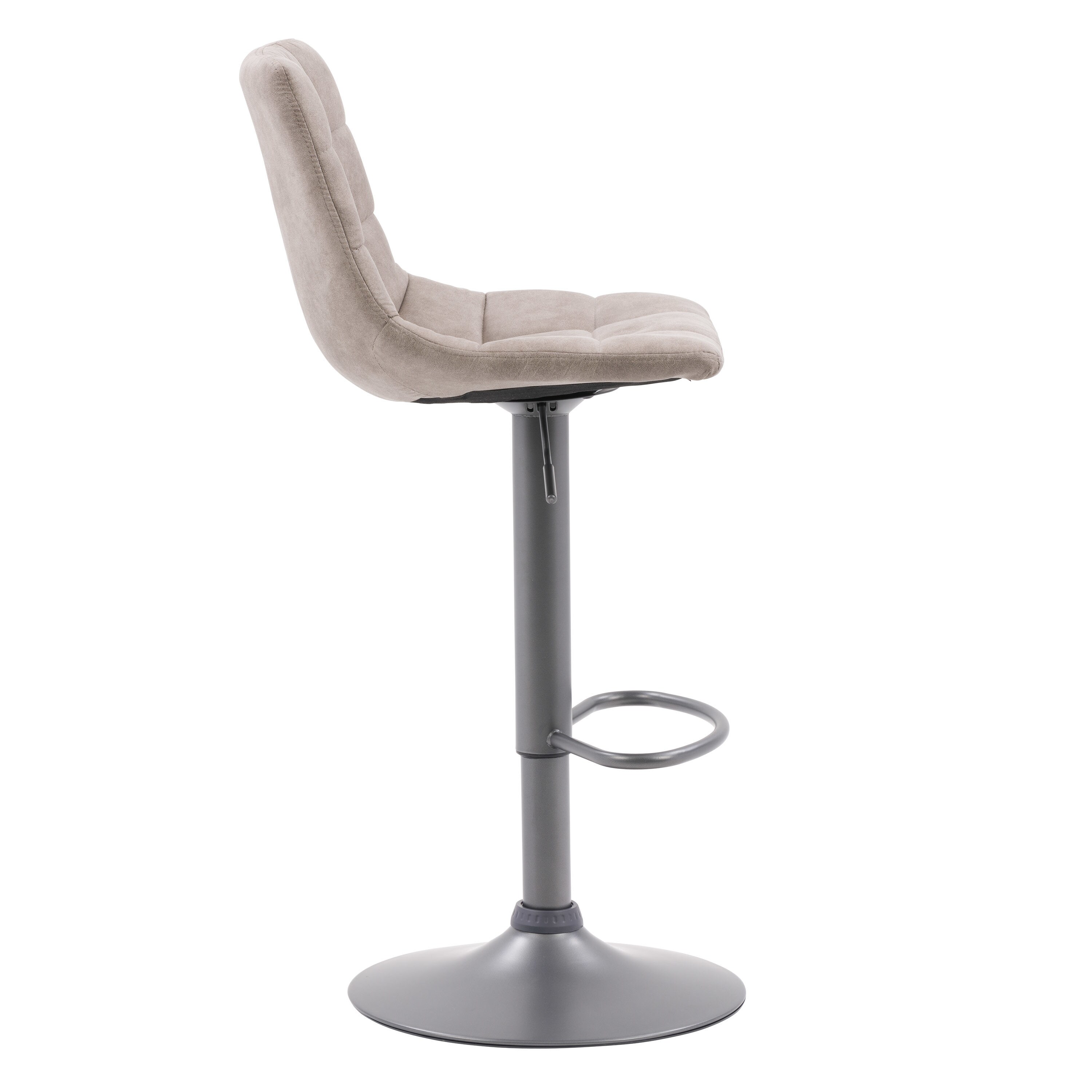 Palmer Adjustable Light Grey Tufted Fabric Swivel Barstools - Set of 2