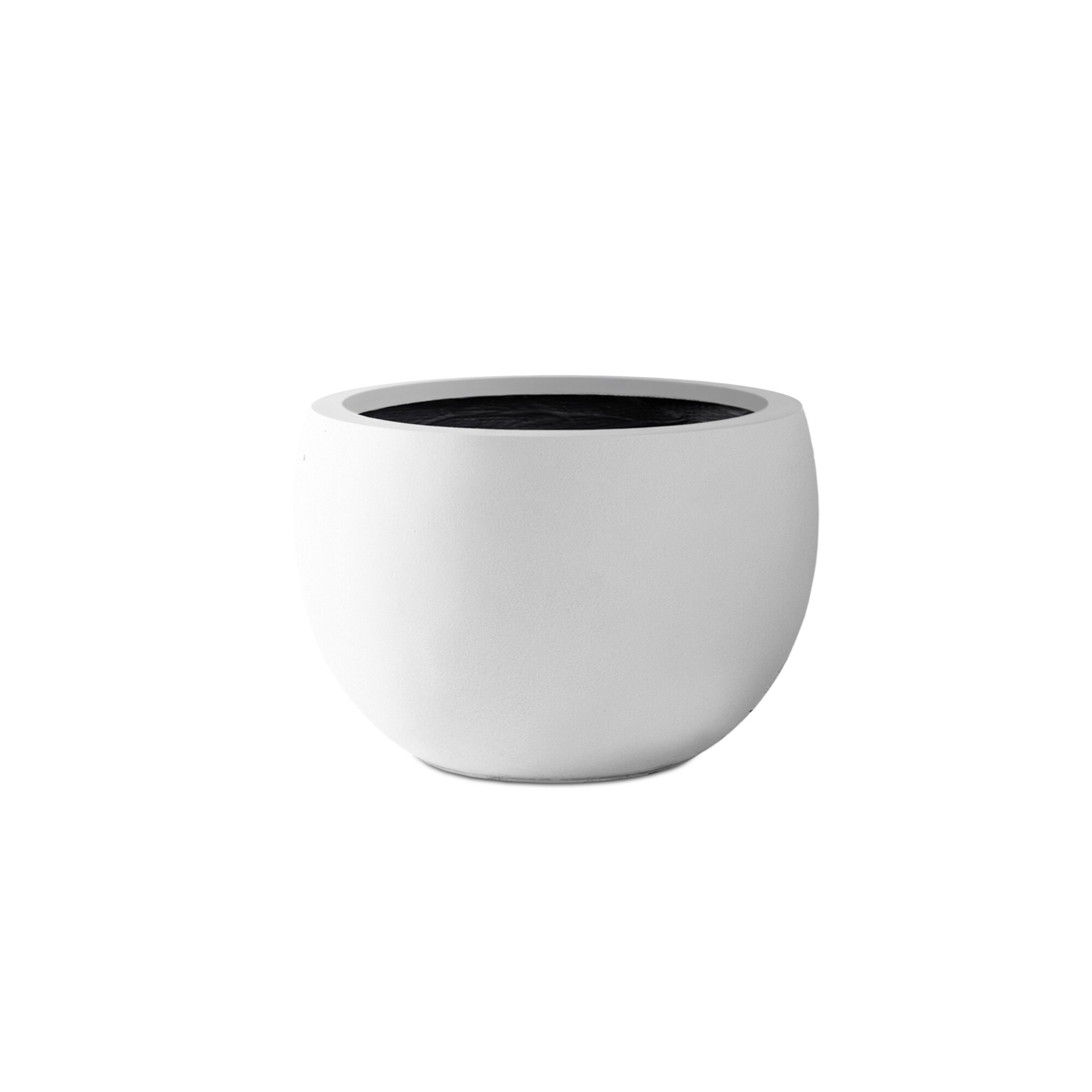 PLANTARA PA049C-8011 Round 12.9-in W x 12.9-in H x White Concrete Contemporary/Modern Indoor/Outdoor Planter