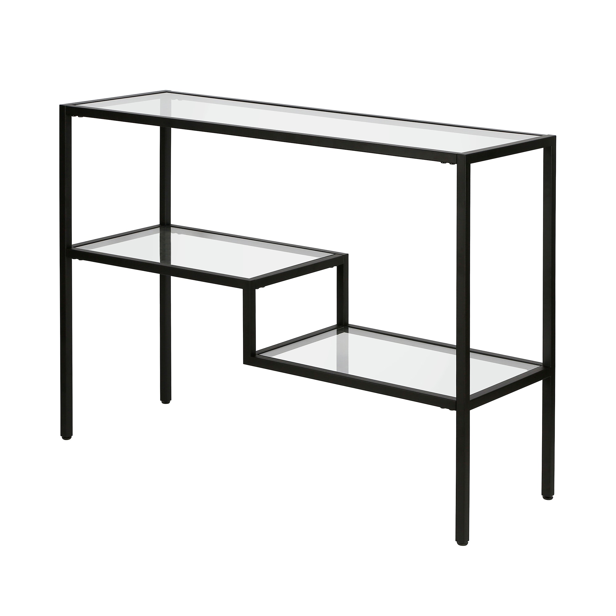 Lovett Blackened Bronze 42" Metal and Glass Console Table
