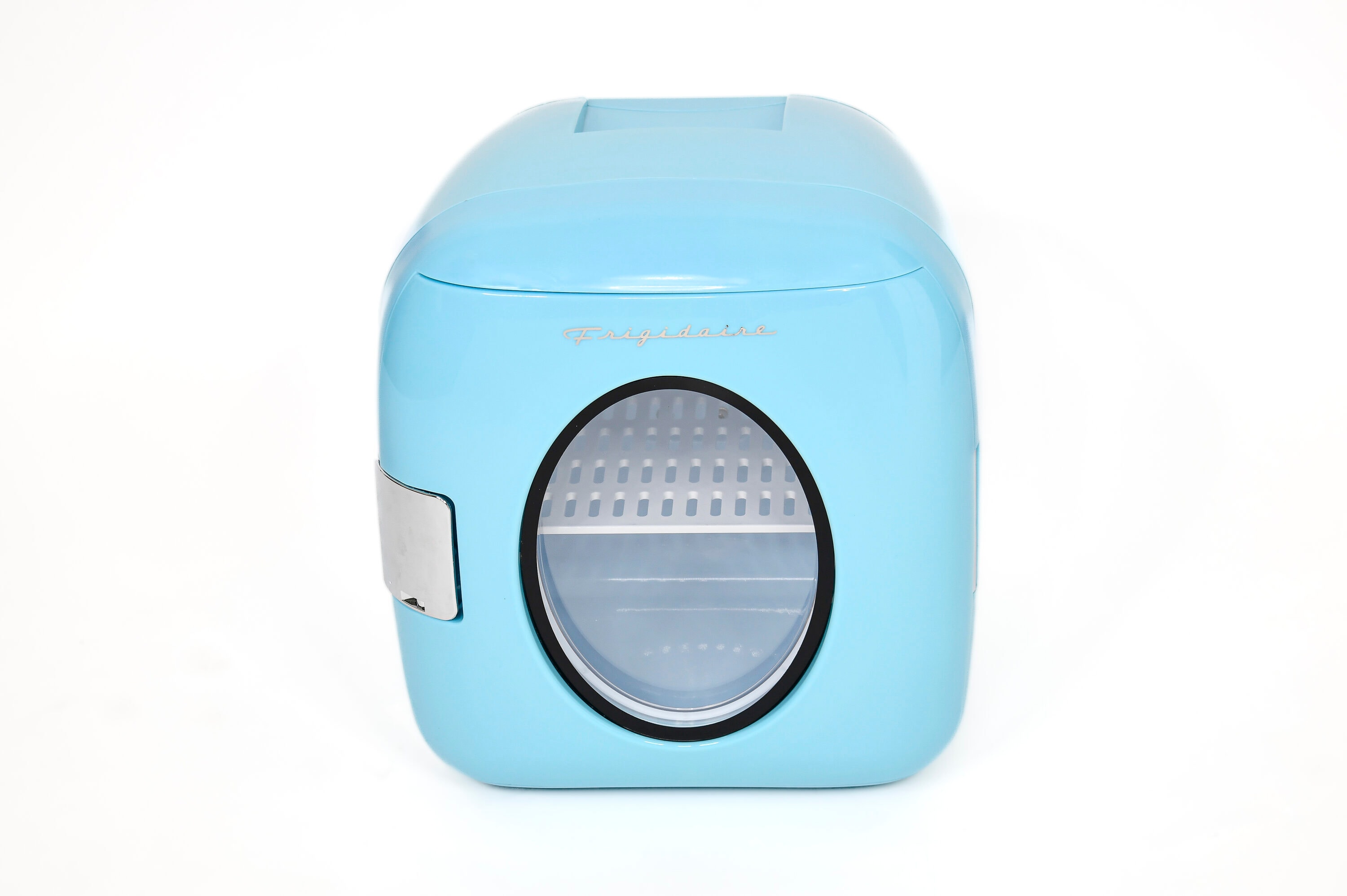 Baby Blue Retro Portable 12-Can Mini Fridge Cooler