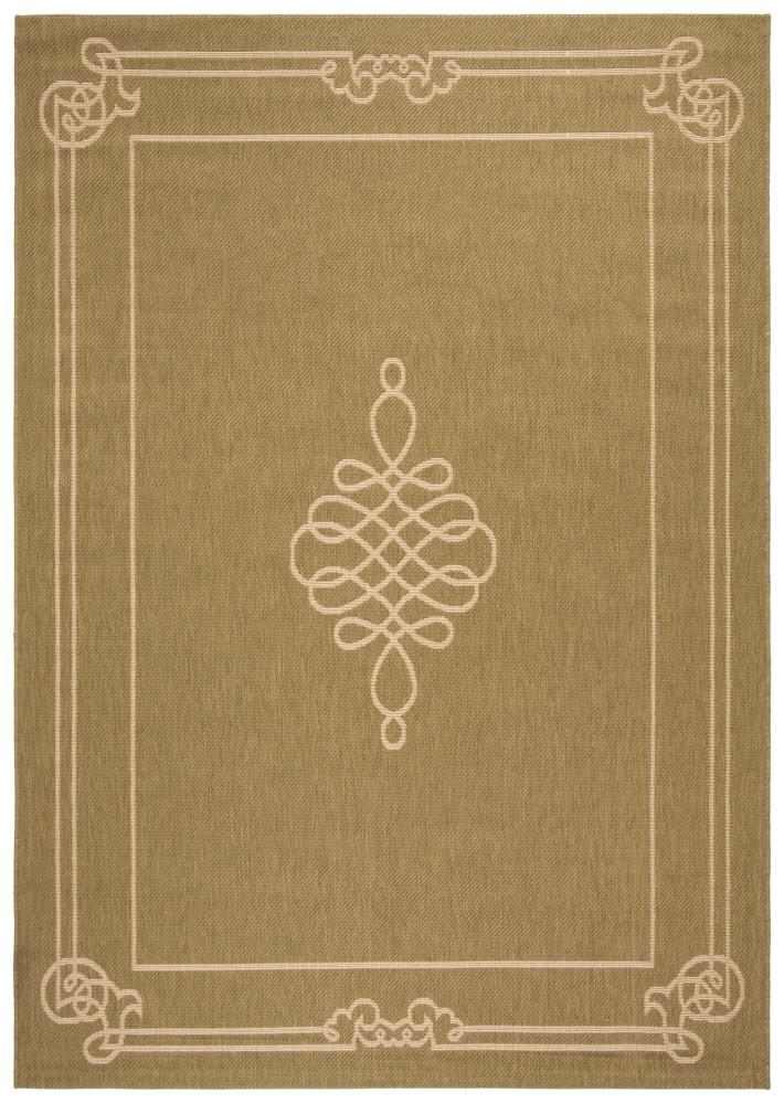 Safavieh CY6788-24-6 Courtyard Mesnil 7 x 10 (ft) Loomed Polypropylene Green/Creme Rectangular Indoor/Outdoor Abstract Coastal Area rug