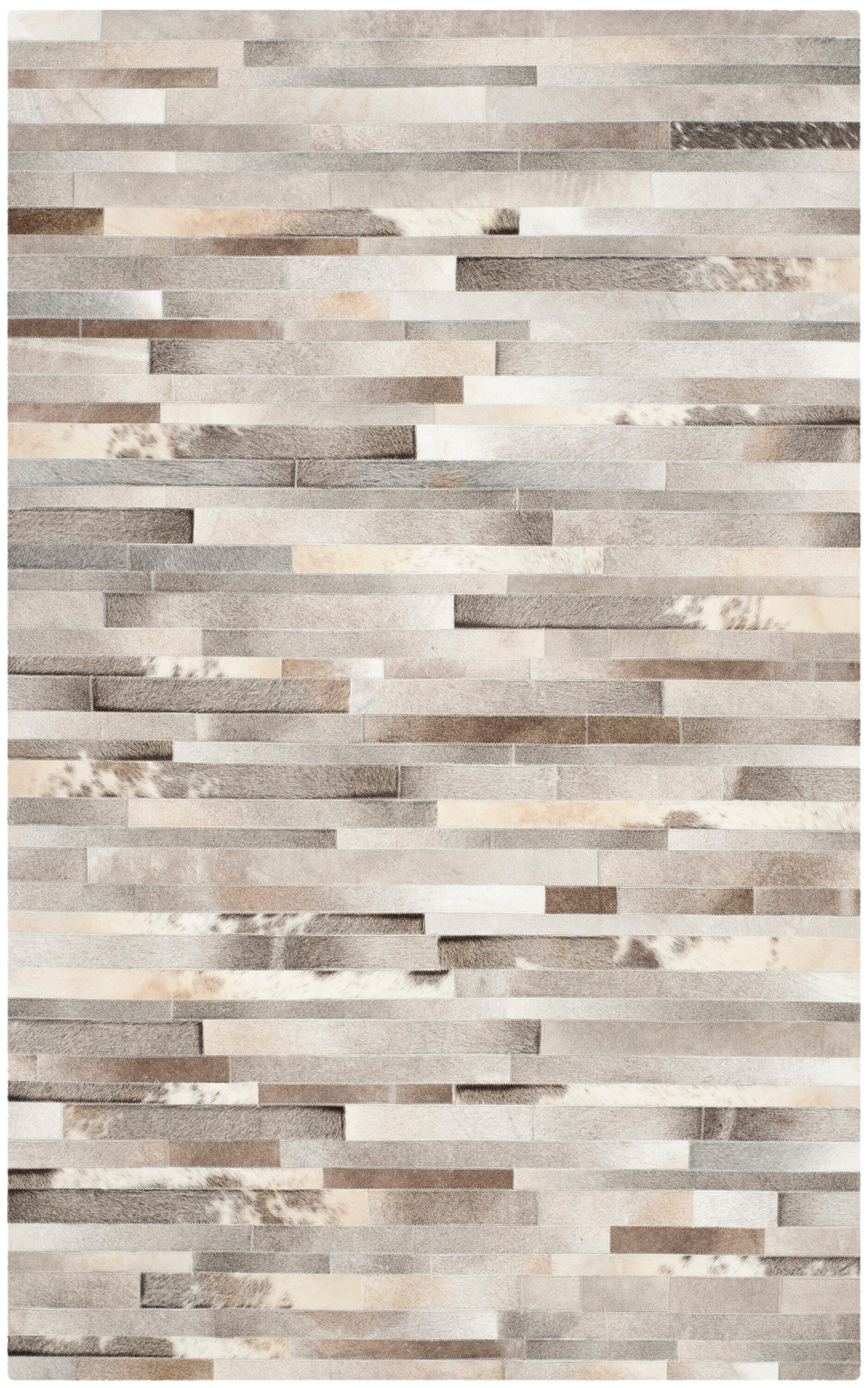Handmade Geometric Gray Cowhide 8' x 10' Area Rug