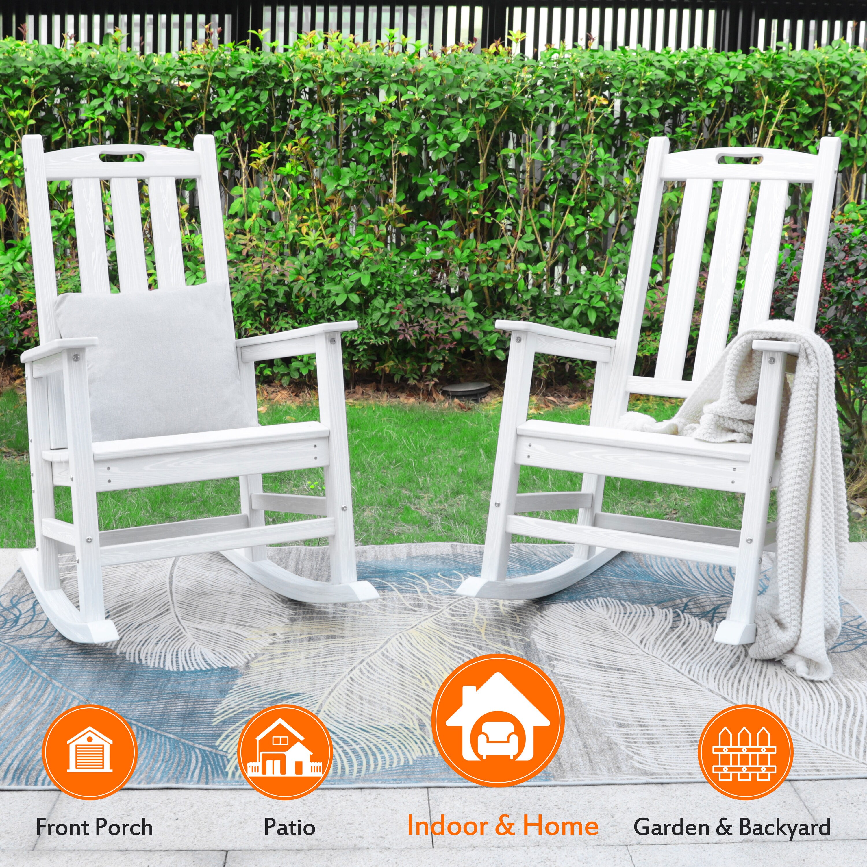 VEIKOUS PG0207-HDPE-WH-1 Patio-Chairs - View #4