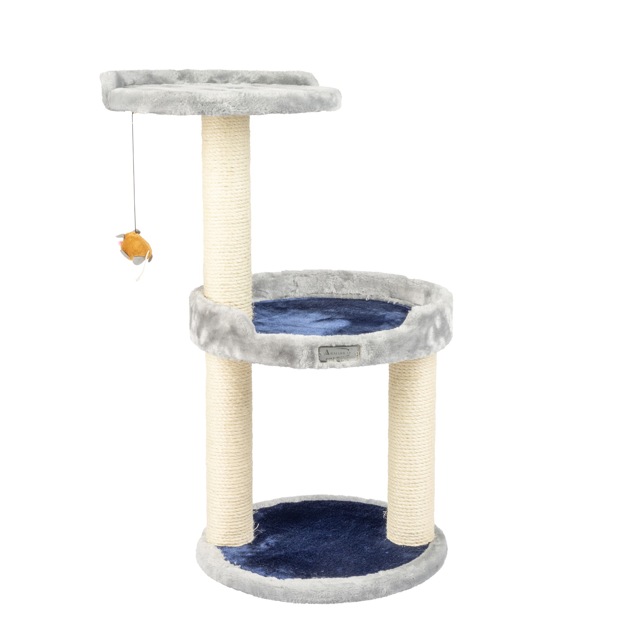 Armarkat X2905 16-in x 16-in Gray Faux Fur Cat Scratching Post