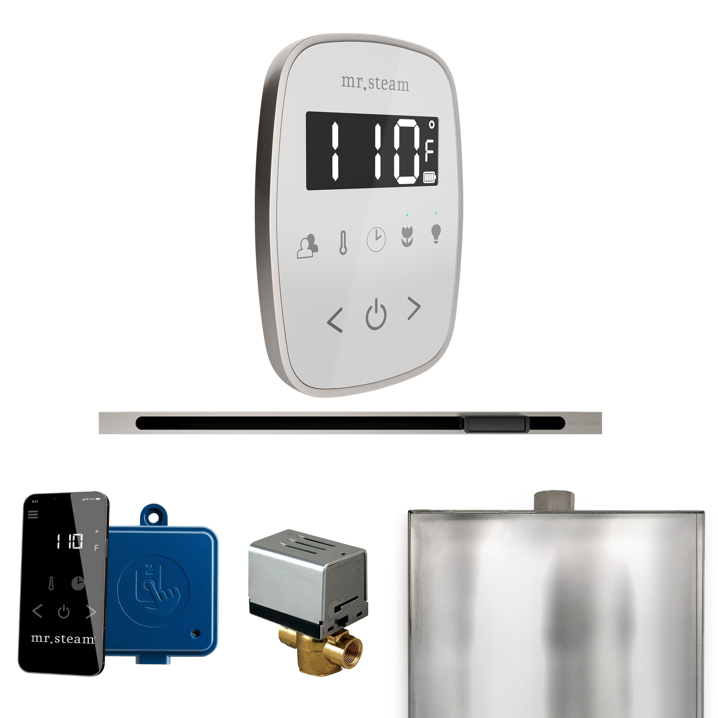 Mr. Steam BFLWHBN ButlerFlex White - Brushed Nickel Steam Generator Control Kit