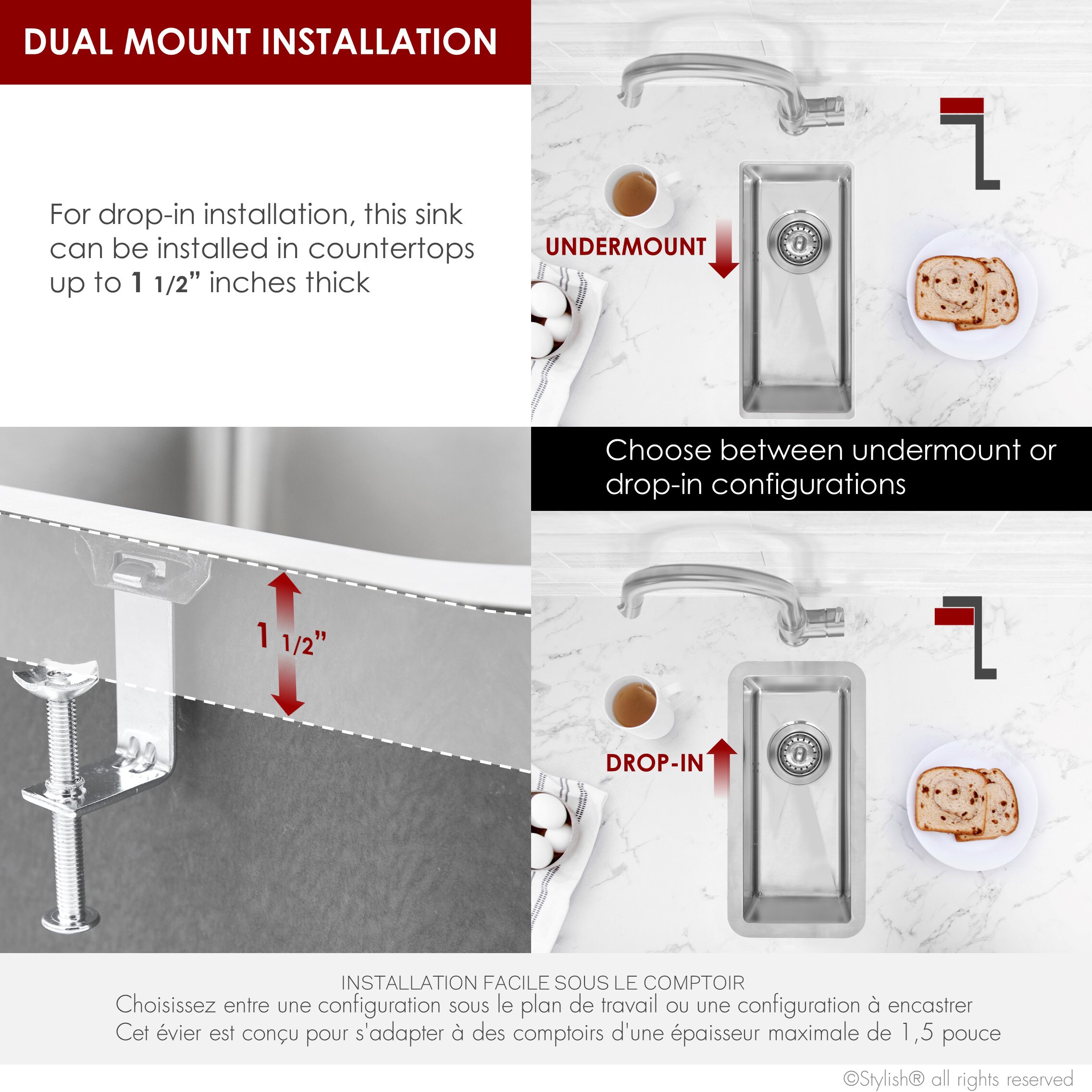 Stylish S-417T Kitchen-Sinks - View #11