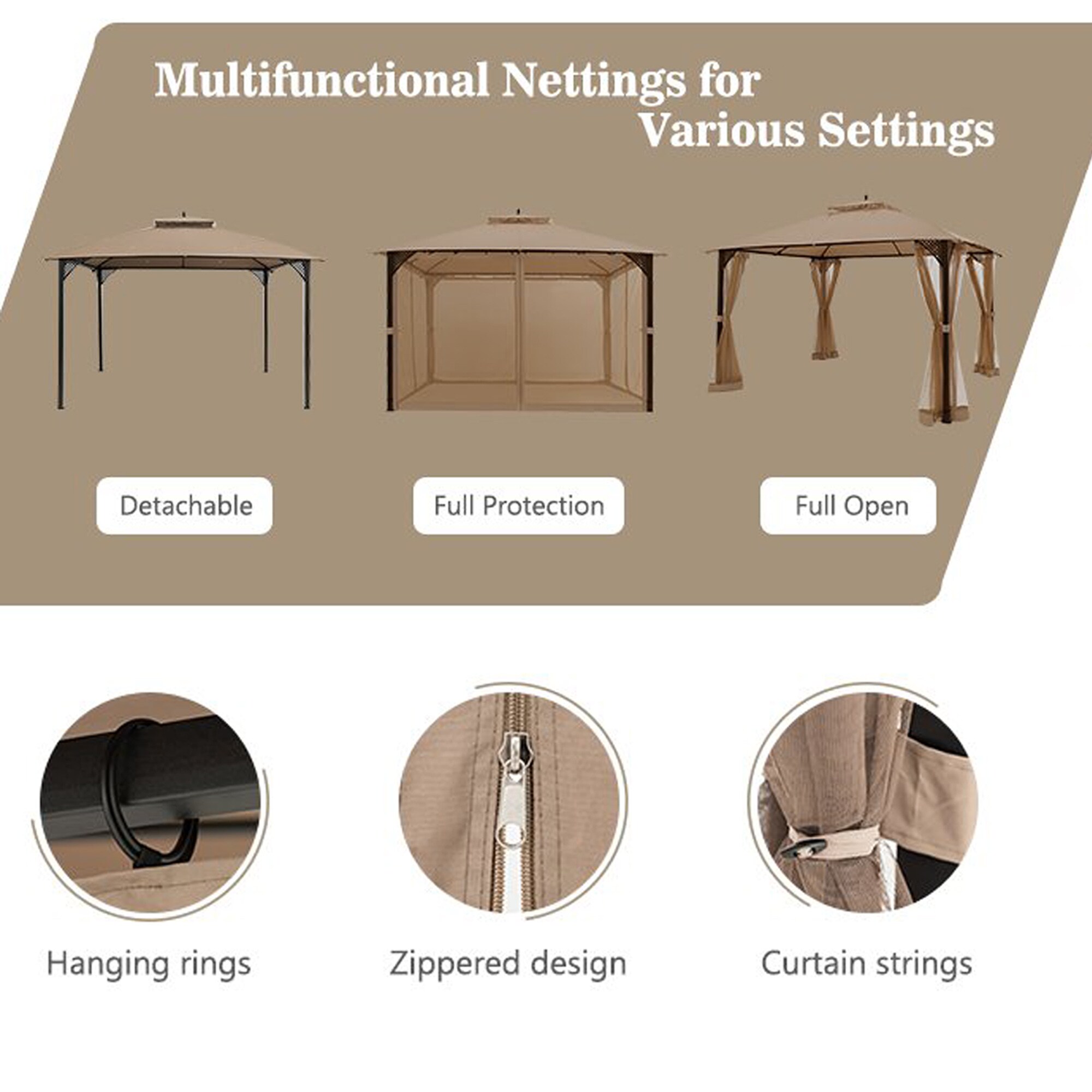 CASAINC CS-ORUS-744BE Wood-Resin-Gazebos - View #9