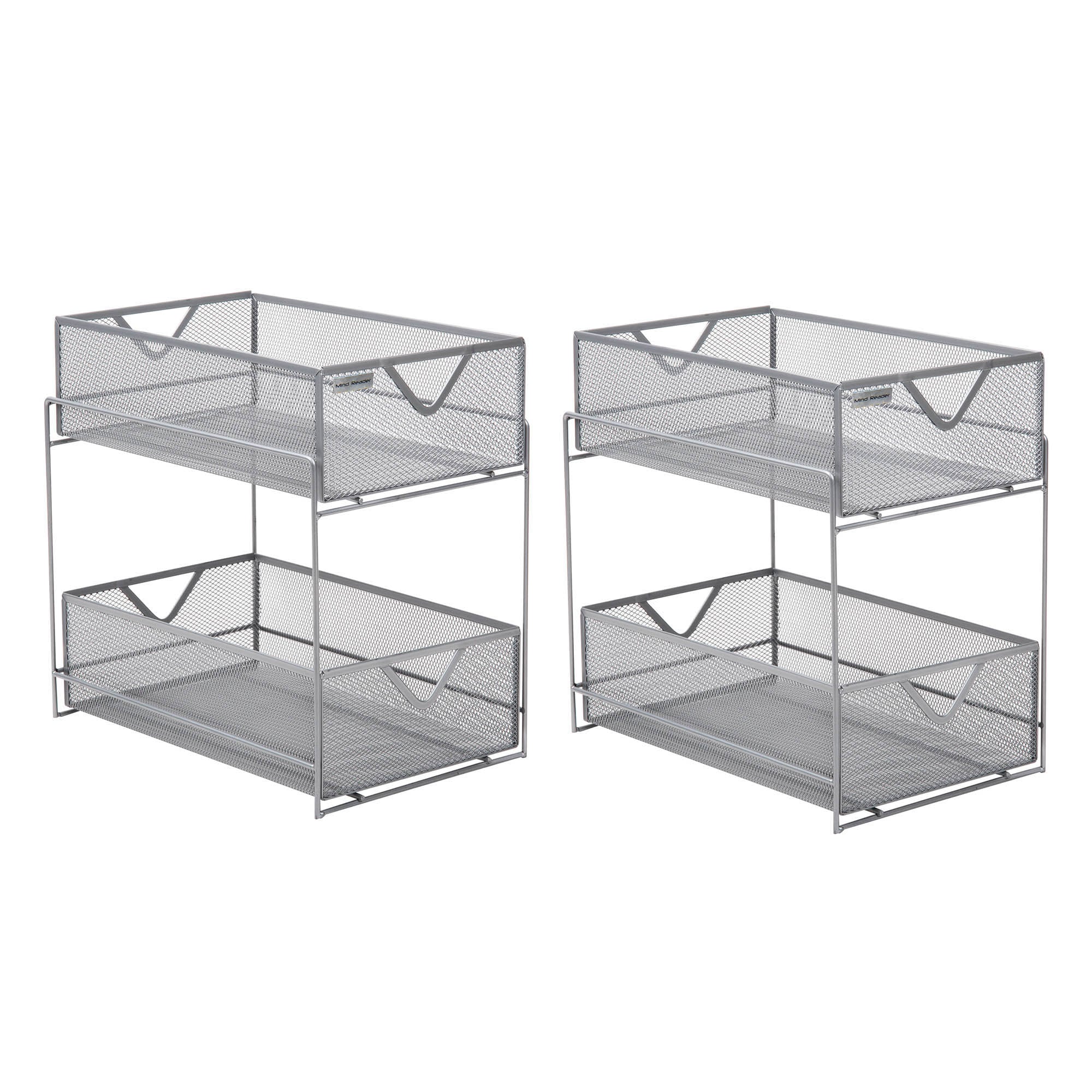 Mind Reader 2CAB2T-SIL Pull-Out-Cabinet-Baskets - View #4