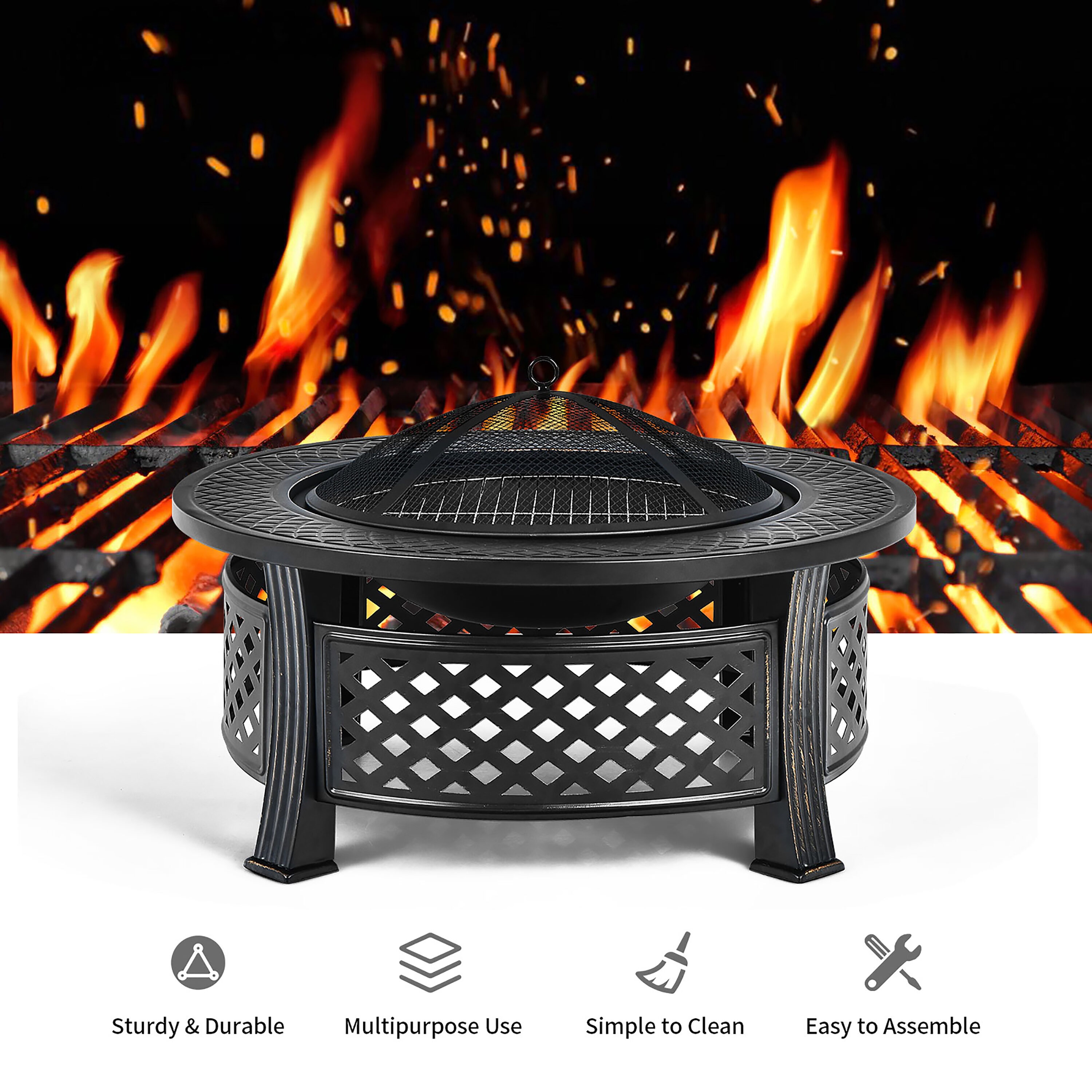 Costway JV10178 Outdoor-Woodburning-Firepits - View #7