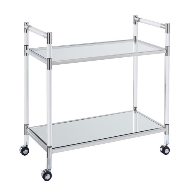 Boston Loft Furnishings Pidce 31.5-in x 32-in Silver Rectangle Cart Bar Boston Loft Furnishings Pidce 31.5-in x 32-in Silver Rectangle Cart Bar