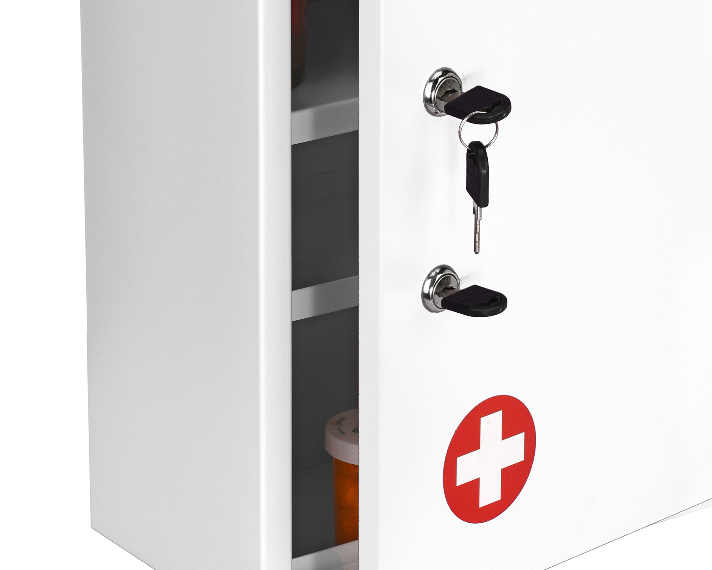 AdirMed Medicine Lock Box for Medication & First Aid Cabinet with 3  Shelves/Installation Hardware, Wall Mounted Locking Medicine, Prescription,  Pill