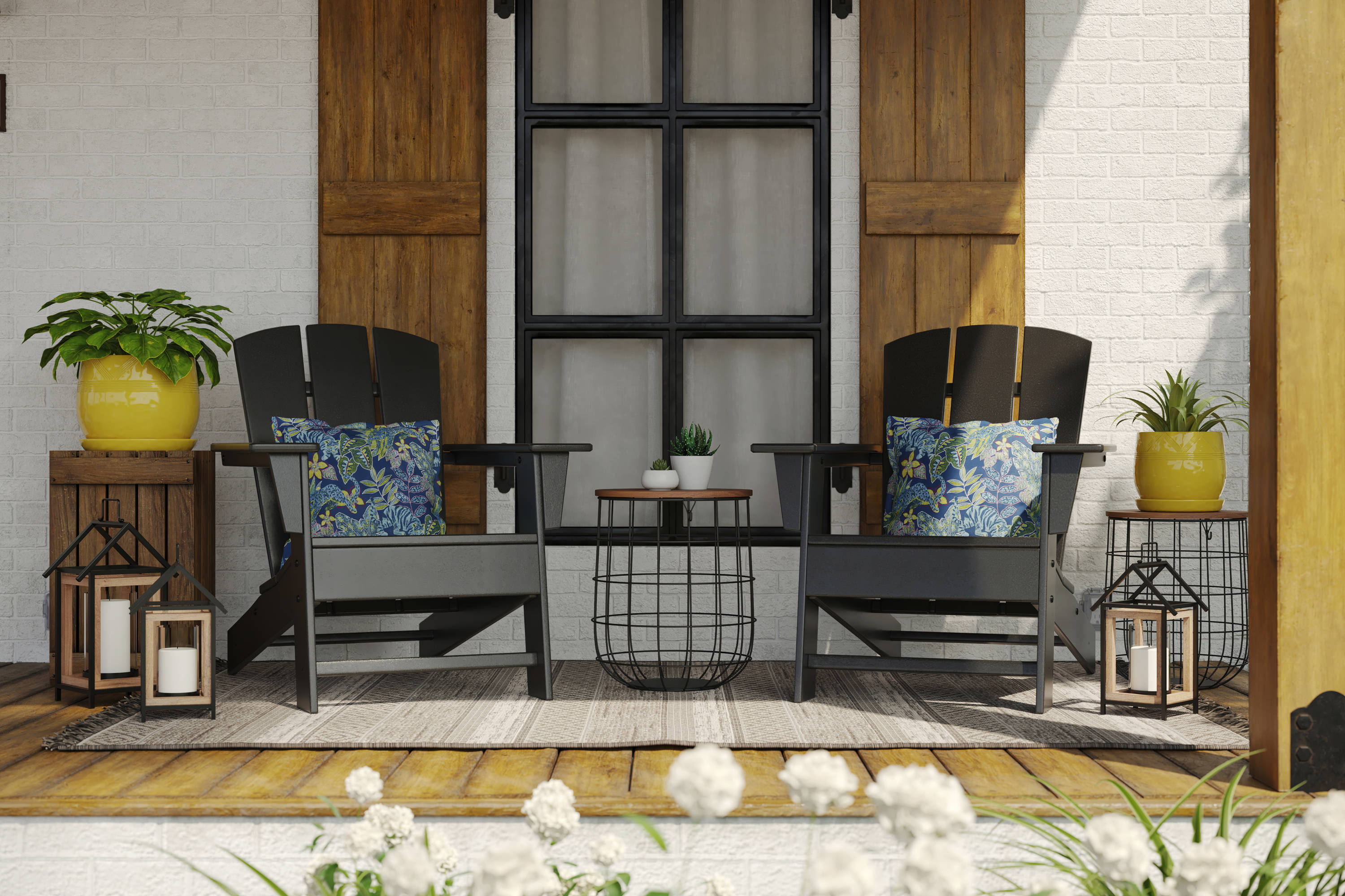 Conjunto de mesa y sillas polywood para jardín — Bricowork