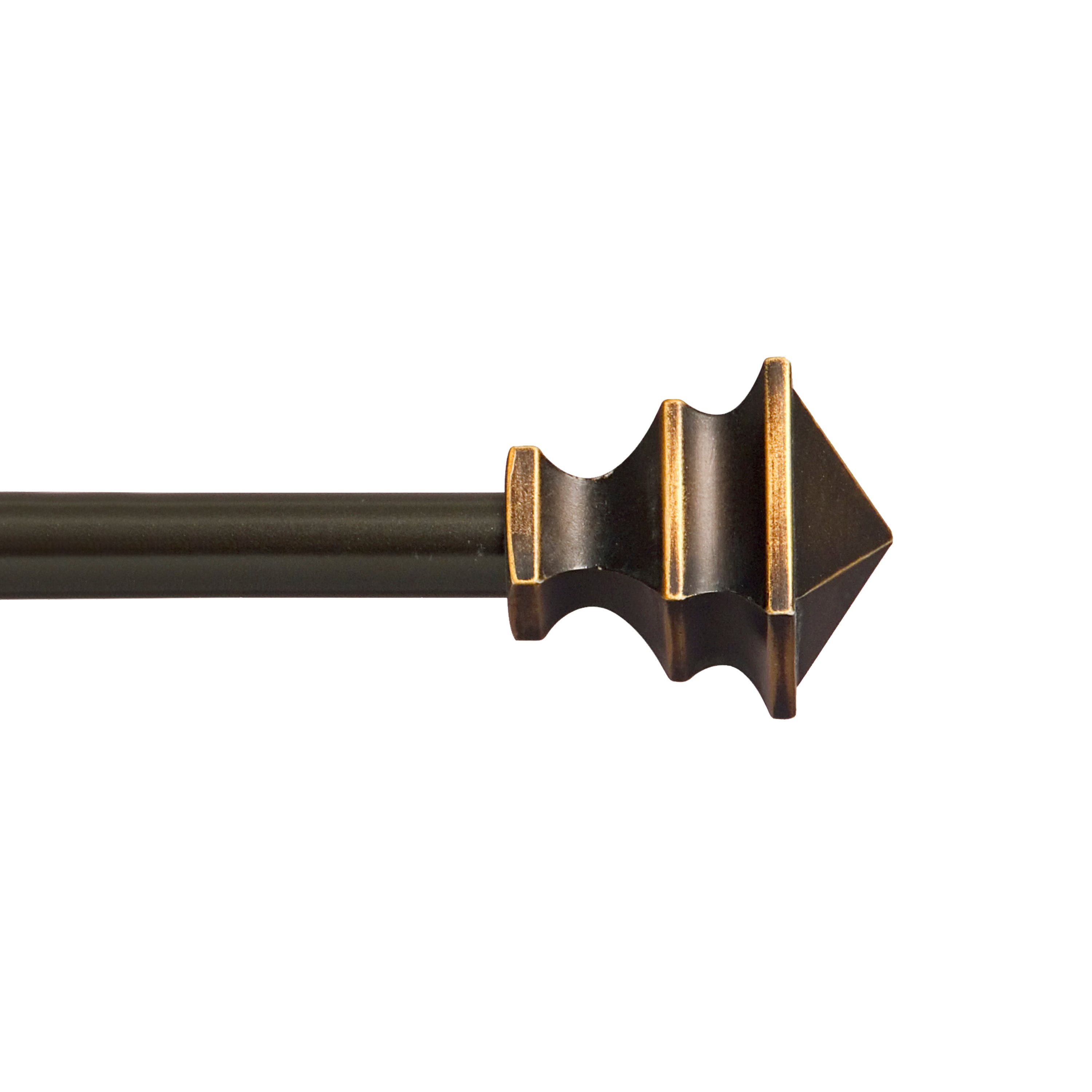 Kenney KN55479 Arts Crafts 28-in to 48-in Oil Rubbed Bronze Steel Single curtain rod with Finials