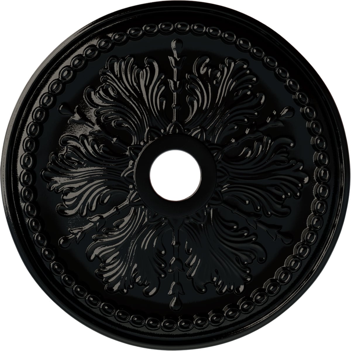 Ekena Millwork CM27WIBPS Winsor 27.5-in W x 27.5-in L Painted Black Pearl Polyurethane Whole Ceiling Medallion