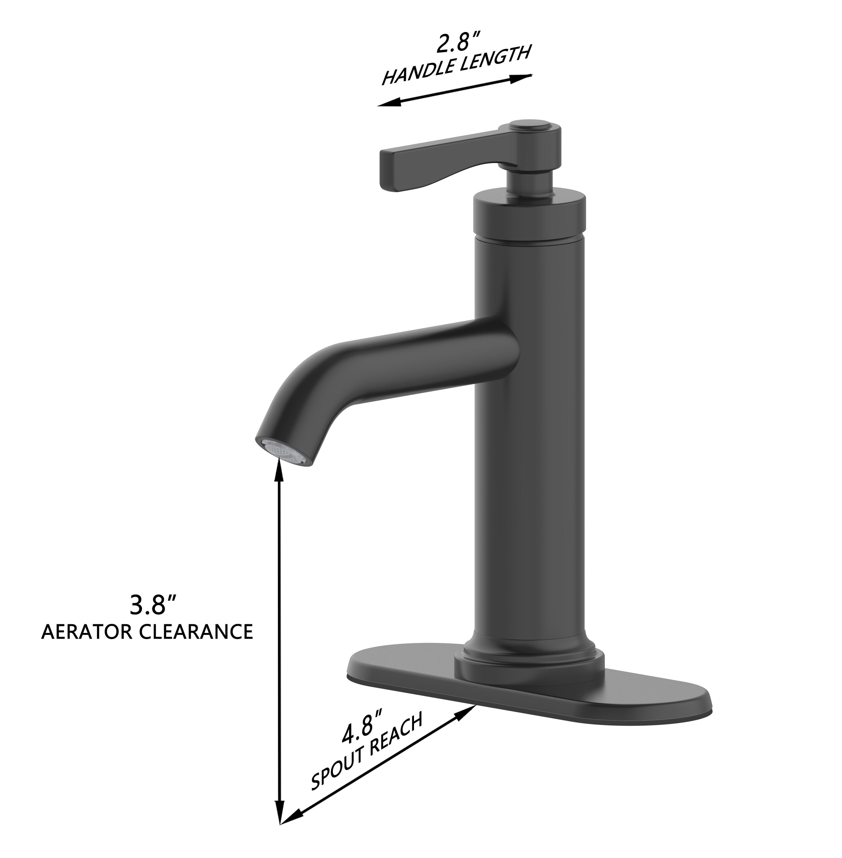 allen + roth Townley Matte Black 4-in centerset 1-Handle WaterSense ...