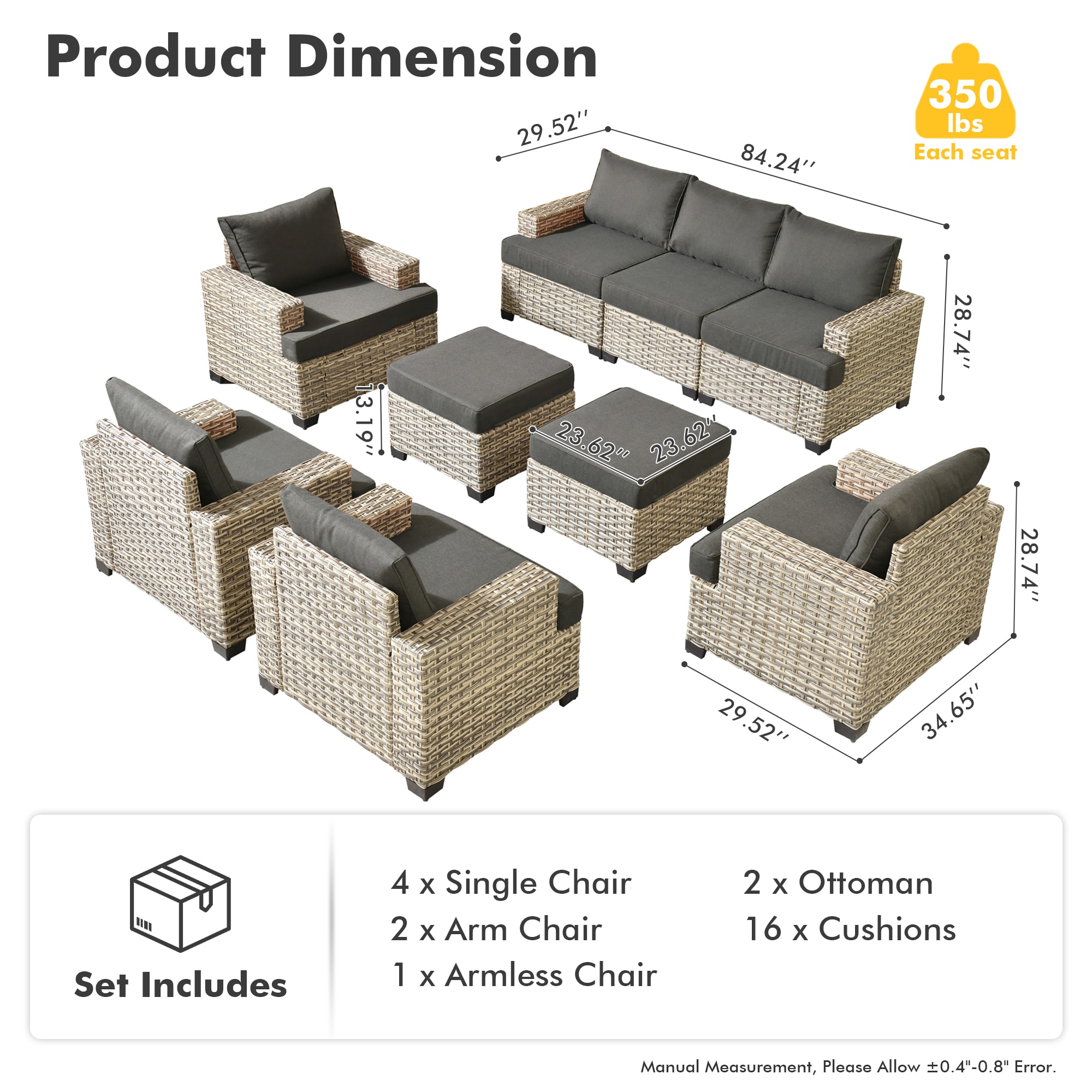 Ovios TS109 Patio-Conversation-Sets - View #7