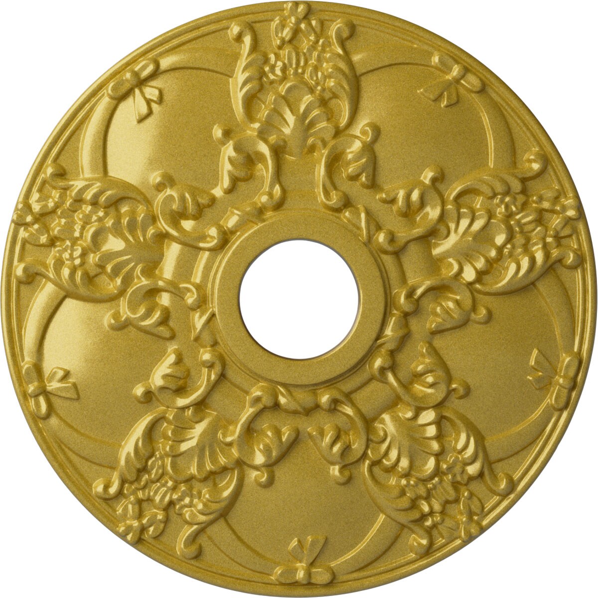 Ekena Millwork CM18NORGS Norwich 18-in W x 18-in L Painted Rich Gold Polyurethane Whole Ceiling Medallion