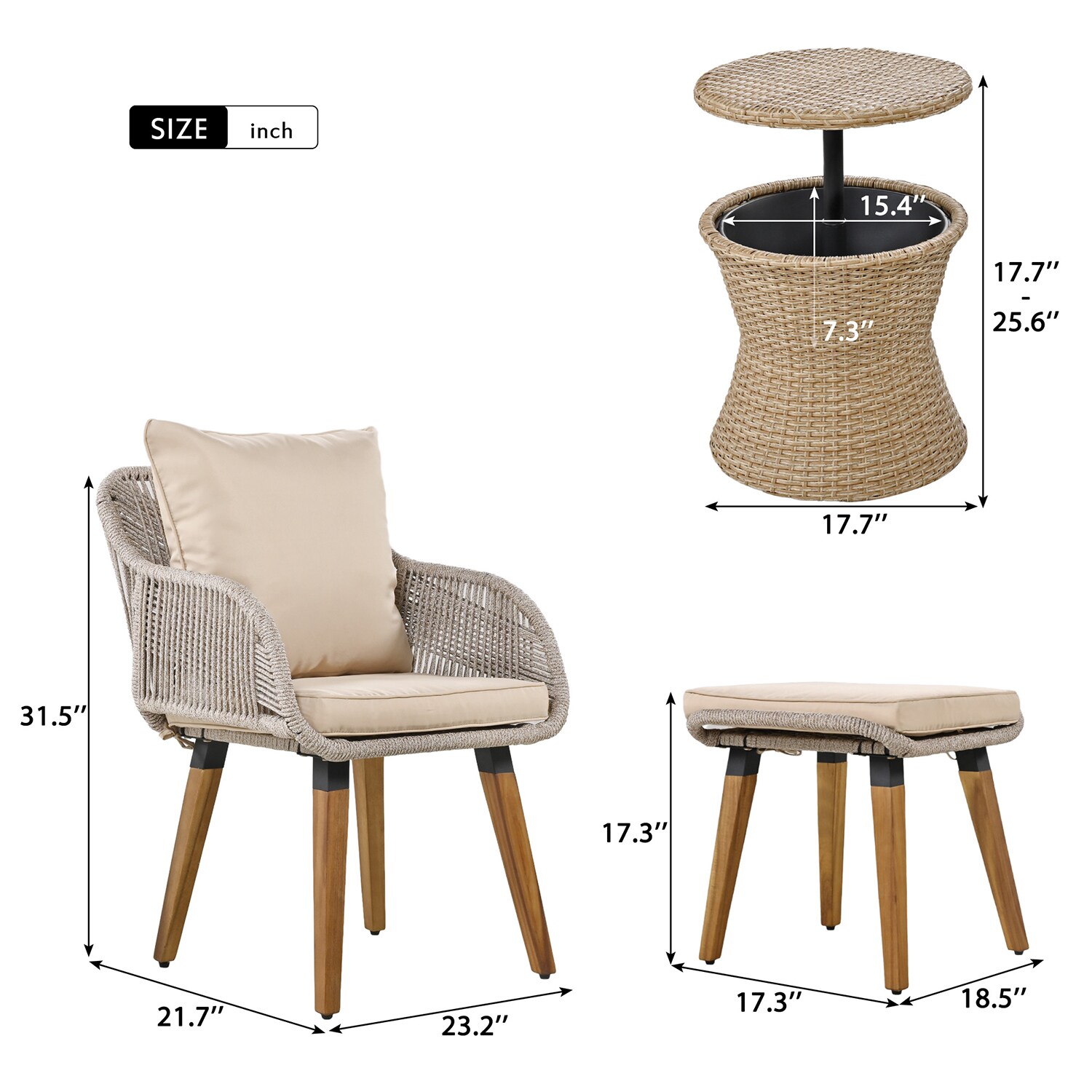 Bybafun YB2600103 Patio-Conversation-Sets - View #4