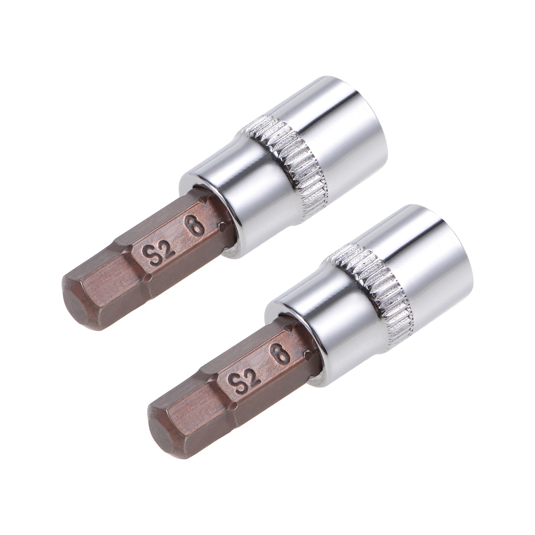 Unique Bargains 2pcs 1/4 Inch Drive x H6 (6mm) Hex Bit Socket S2 Steel Bits CR-V Sockets 38mm Length Use with Ratchet Wrench Slide Bar Extension Rod #S26031801UX5366
