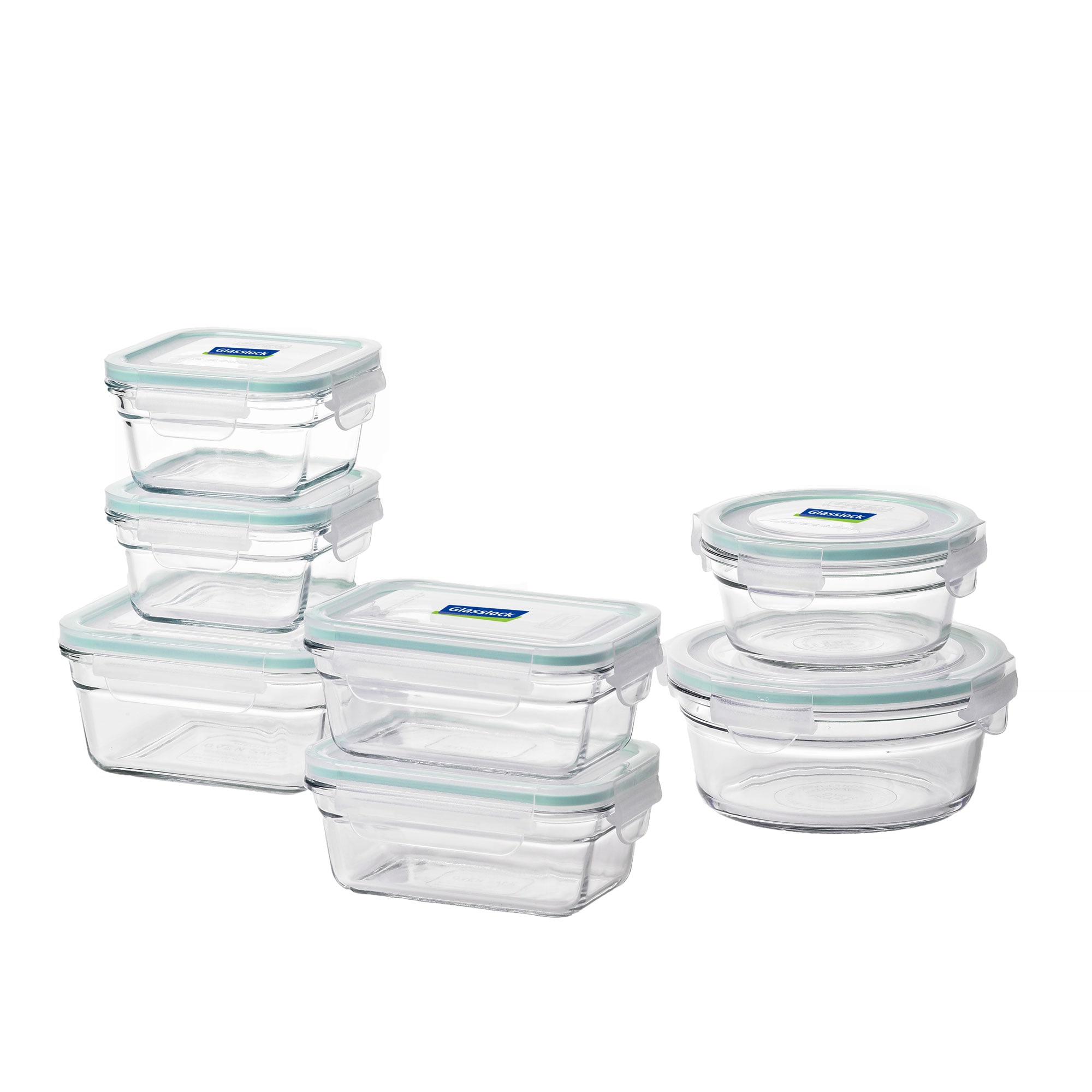 Glasslock 6-Piece 2 Cup Rectangle Container Set