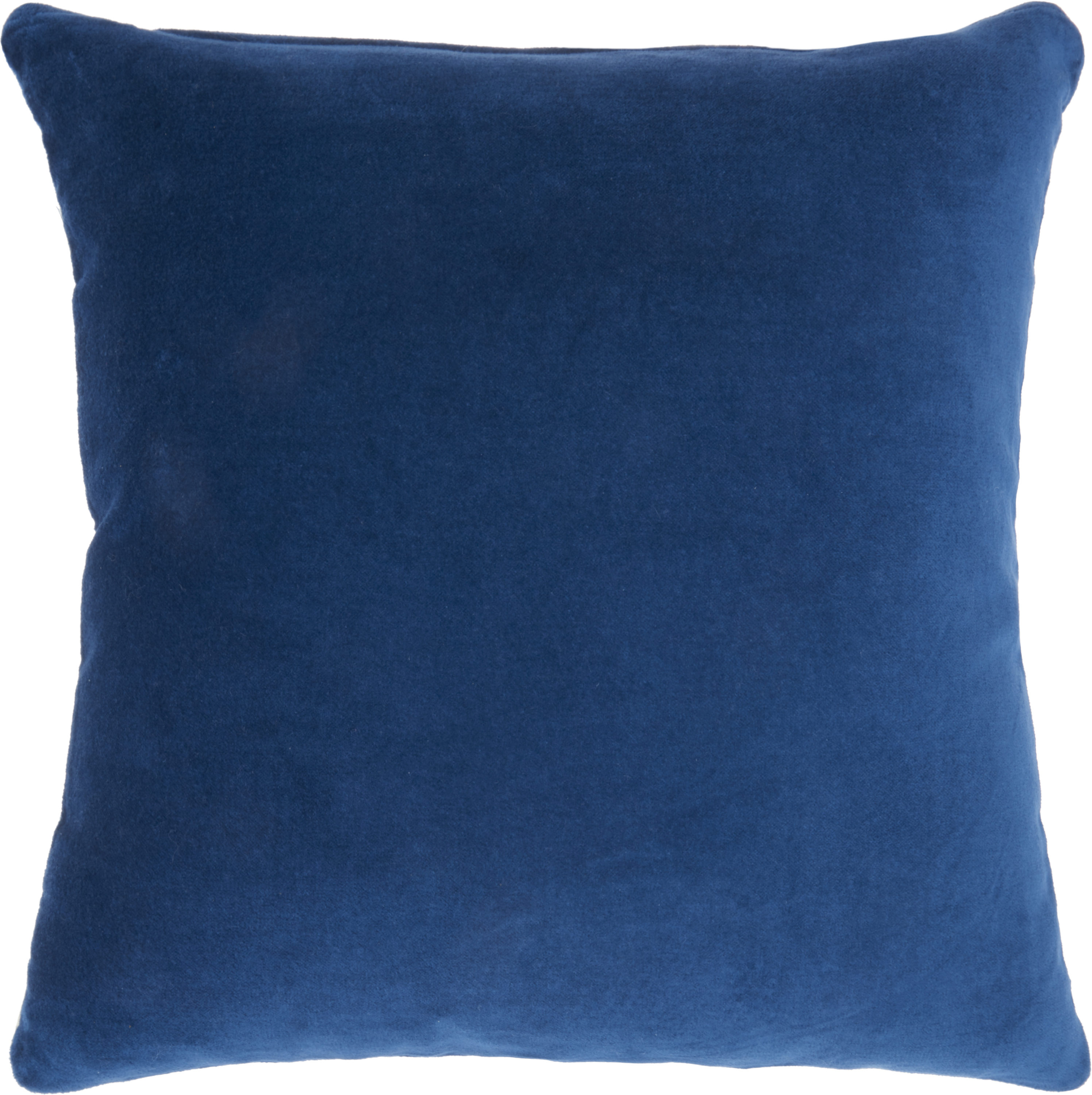 Monogram Pillow Navy Blue Cotton Canvas with Piping 16 x 16 Inches