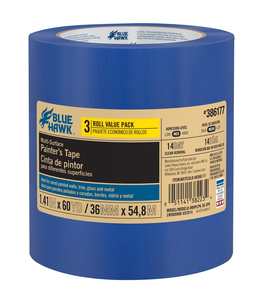 Blue Hawk 3 Pack 1 41 In X 180 Painters Tape At Lowes Com   04073738 