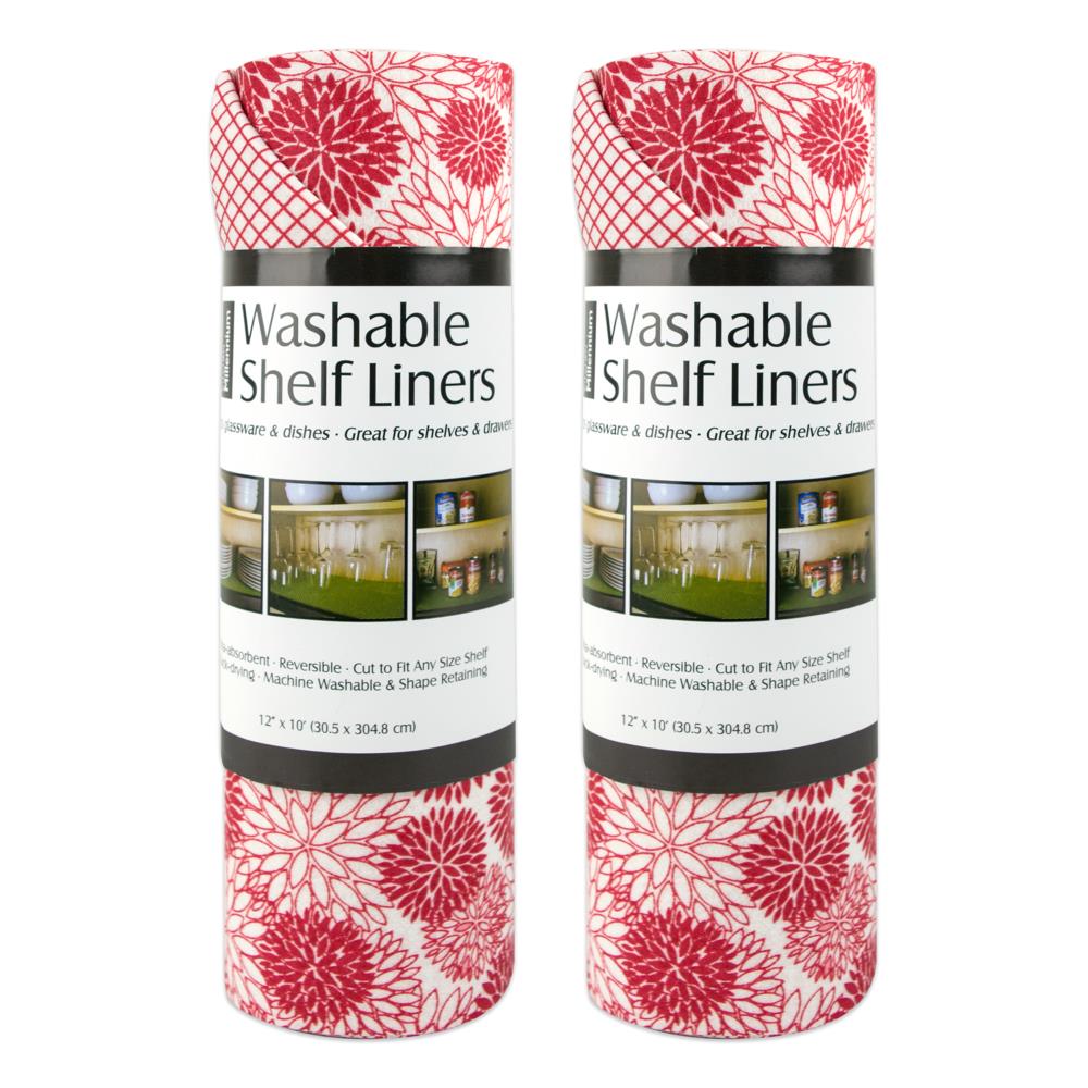 DII 12-in x 10-ft Dahlia Aqua Shelf Liner in the Shelf Liners department at