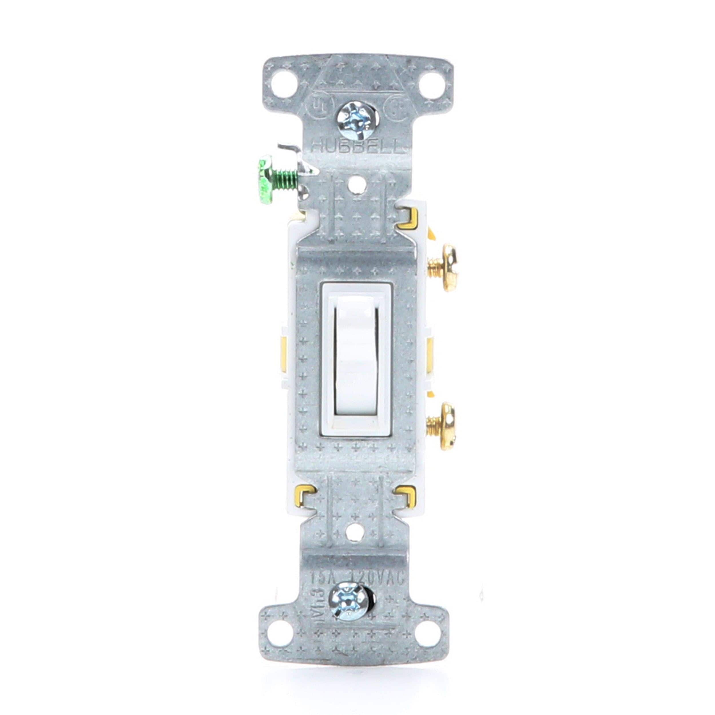 10 Hubbell White Residential 3-Way Toggle Wall Light Switches 15A 120V RS315W 