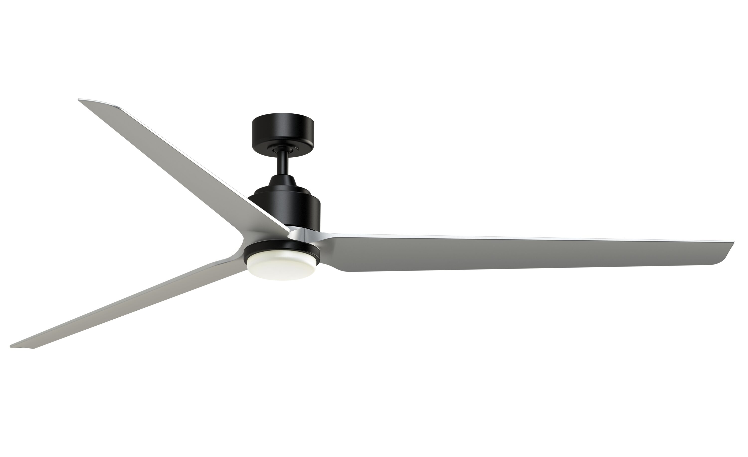 TriAire Custom 84-in Black Color-changing LED Indoor/Outdoor Smart Propeller Ceiling Fan with Light Remote (3-Blade) | - Fanimation FPD8515BLW-84SLW-LK