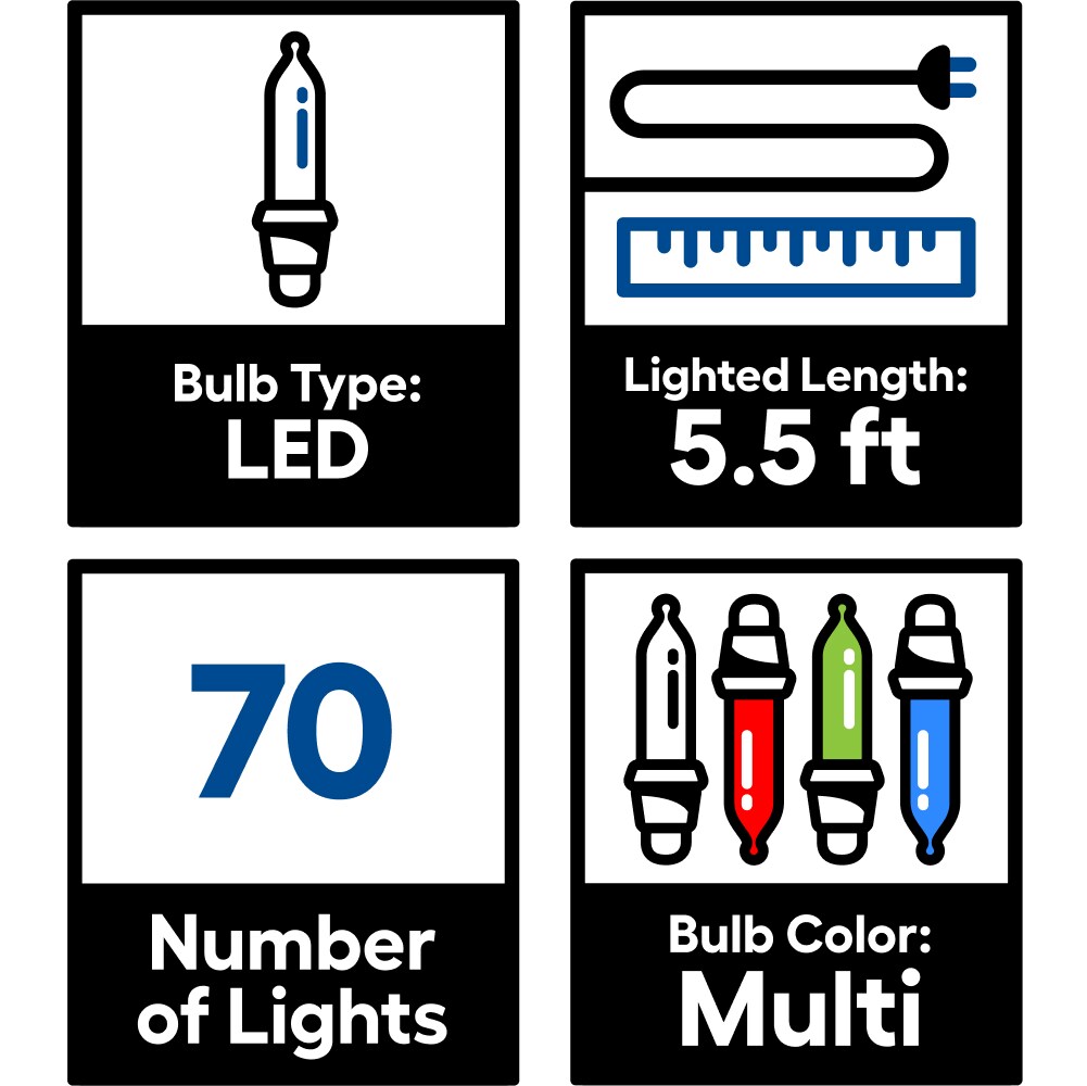 Gemmy Lightshow 70-Count Multi-function Multicolor Icicle LED Plug