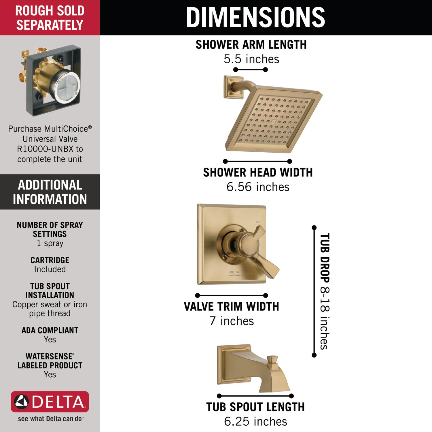 Delta T17451-CZ-WE Tub-Shower-Faucets - View #3