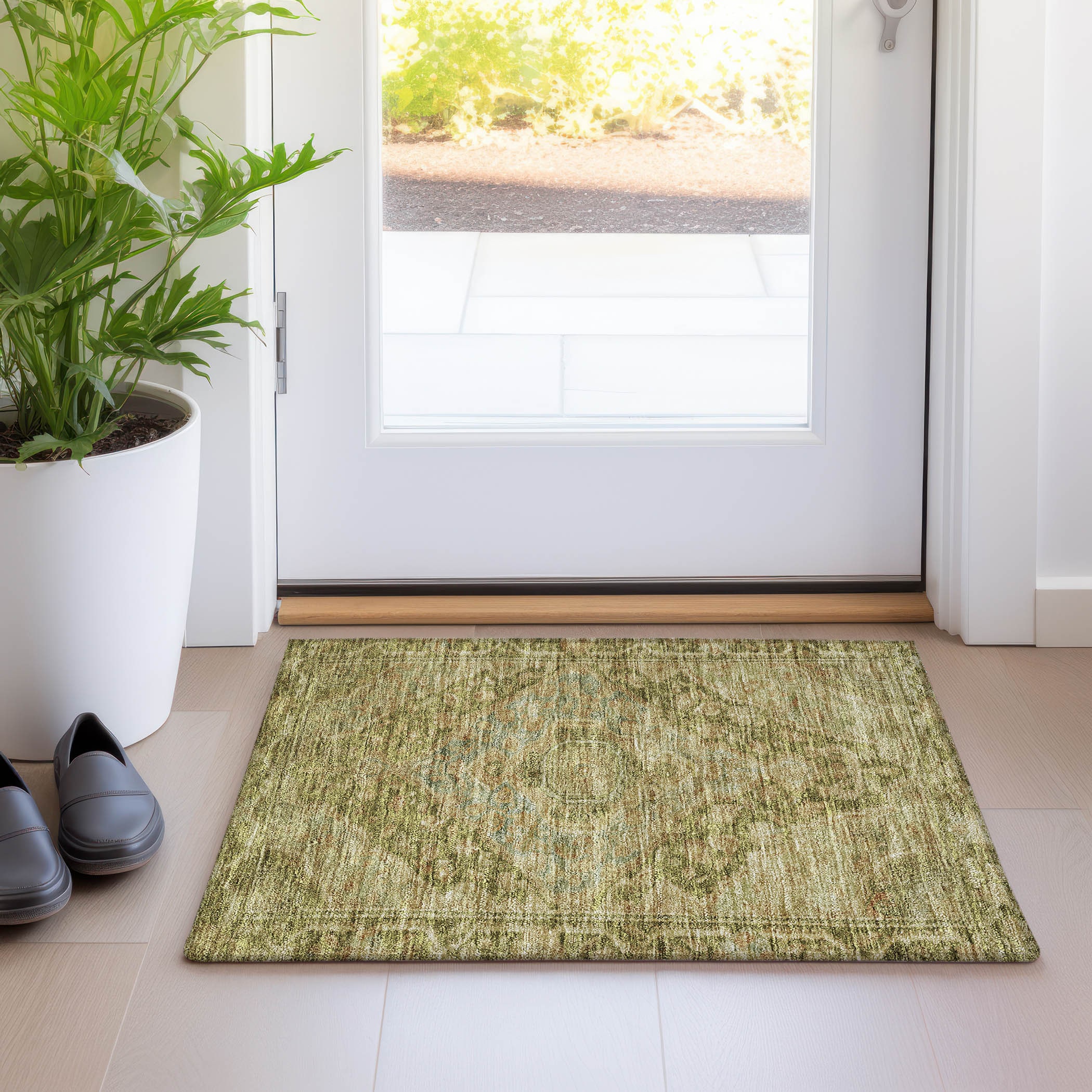 Addison Rugs ACN1761AL20X30 Chantille ACN1761AL 1 x 2 (ft) Loomed Aloe Rectangular Indoor/Outdoor Machine washable Pet Friendly Area rug