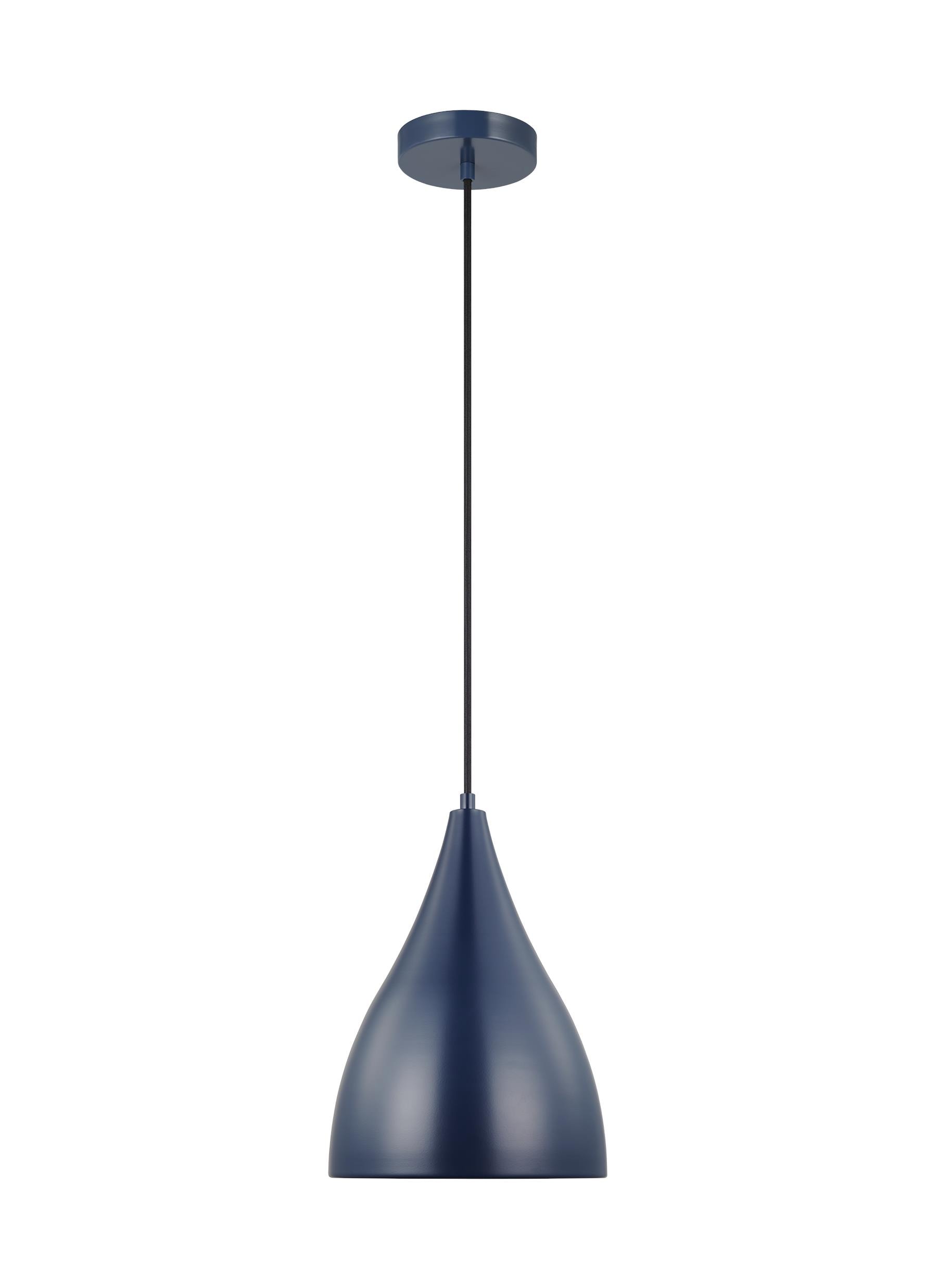 Generation Lighting 6545301EN3-127 Oden 1 -Light Navy Traditional Cone Mini Indoor/Outdoor Hanging Pendant light