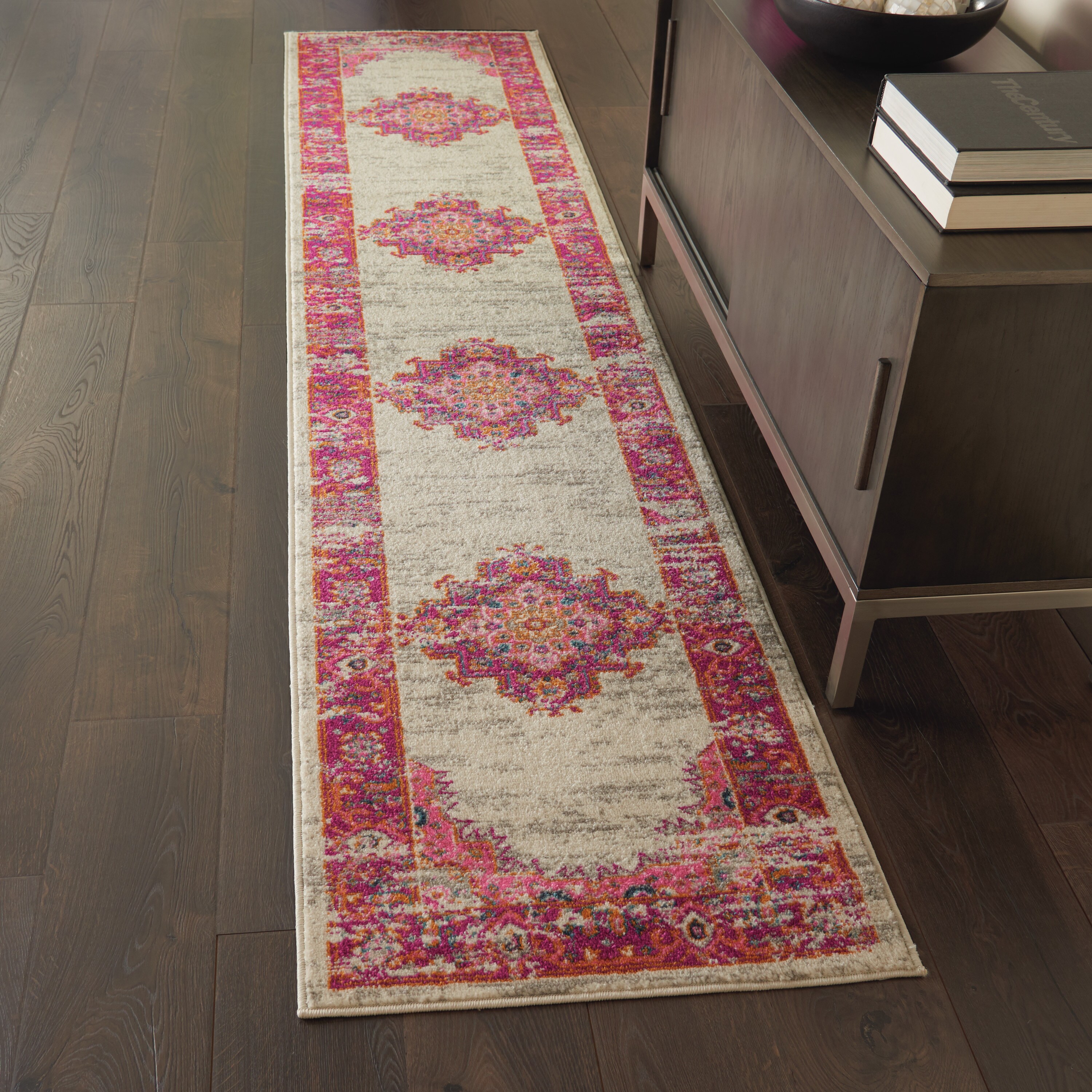 Nourison Passion 2 x 7 Ivory/Fushia Indoor Abstract Area Rug in the Rugs  department at Lowes.com