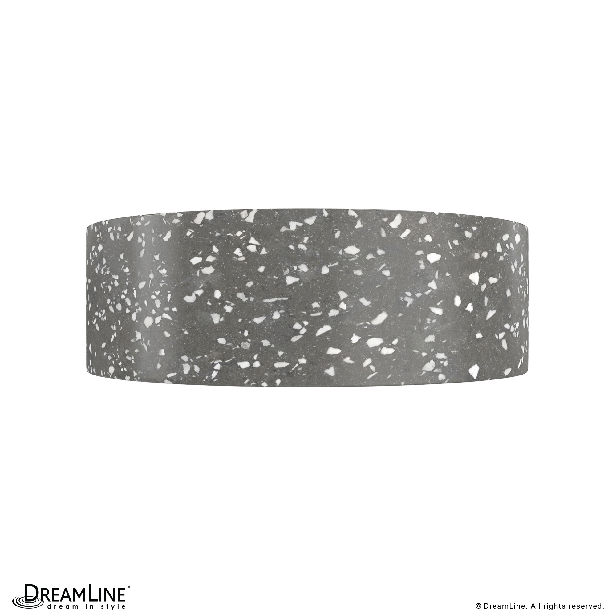 Ambia Dark Grey Terrazzo Round Above-Counter Vessel Sink